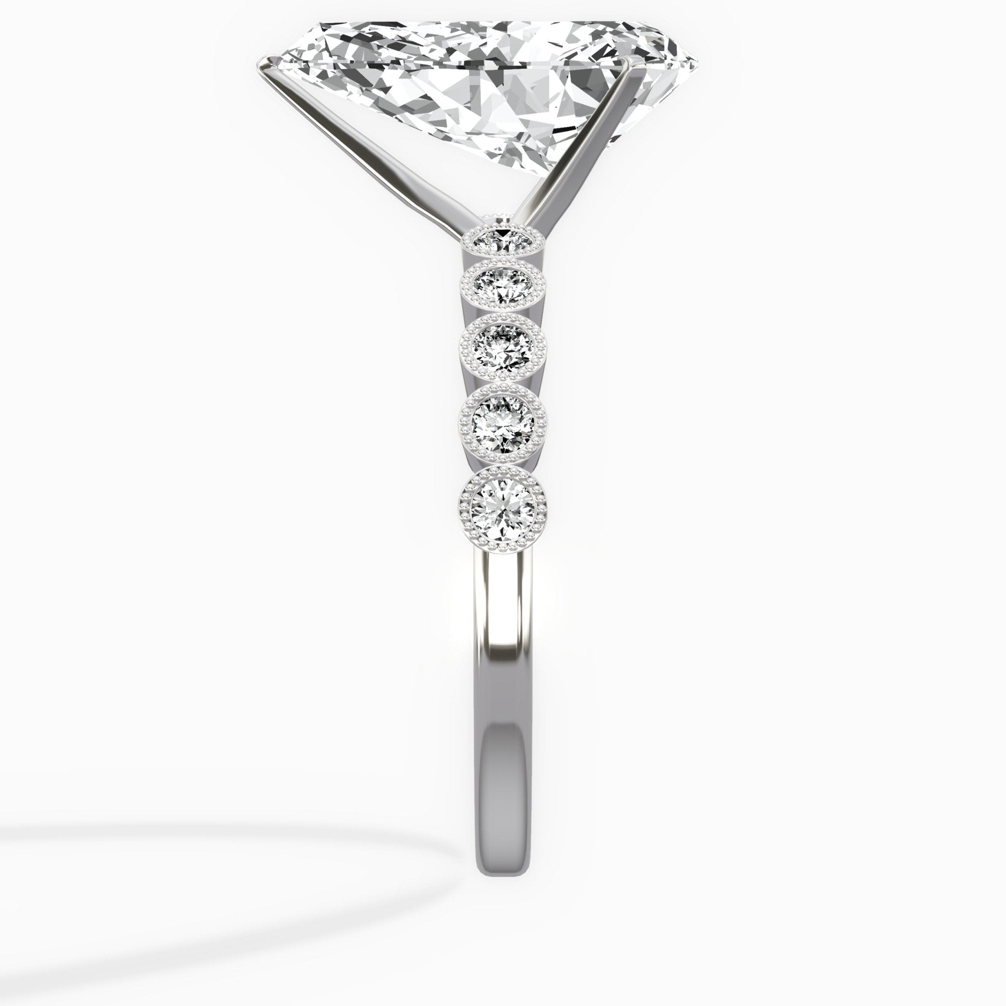 Bezel Vintage Style Engagement Ring - The Better Diamonds