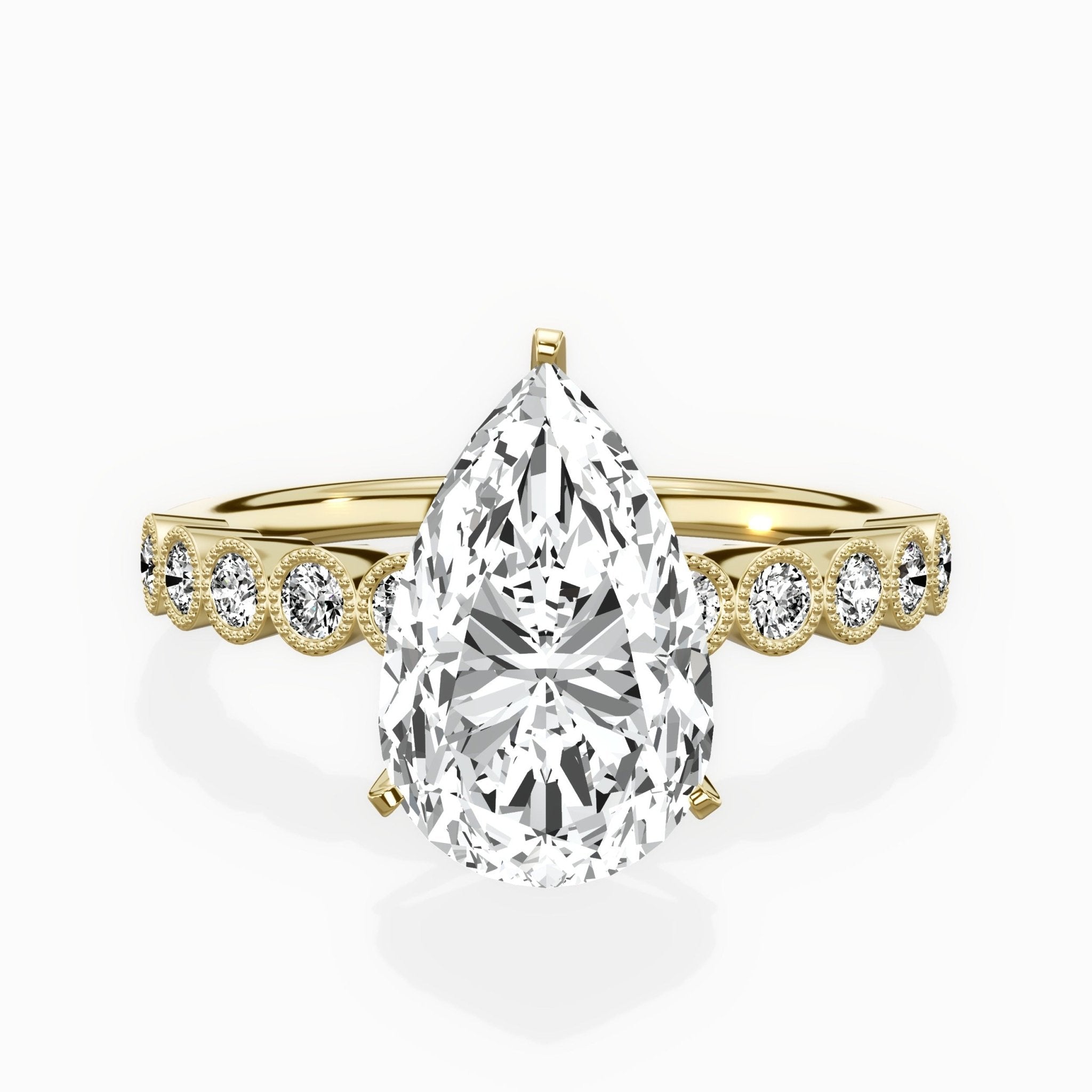 Bezel Vintage Style Engagement Ring - The Better Diamonds