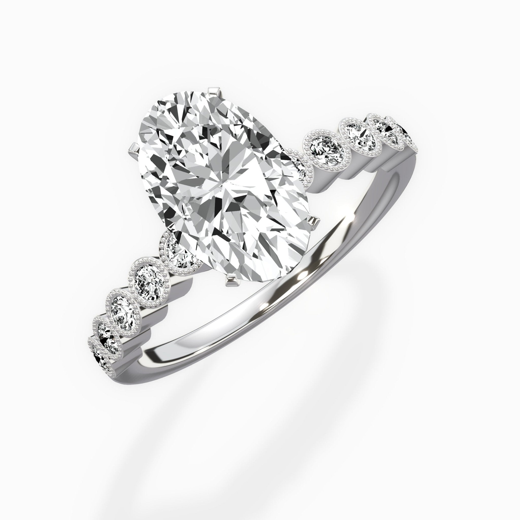 Bezel Vintage Style Engagement Ring - The Better Diamonds