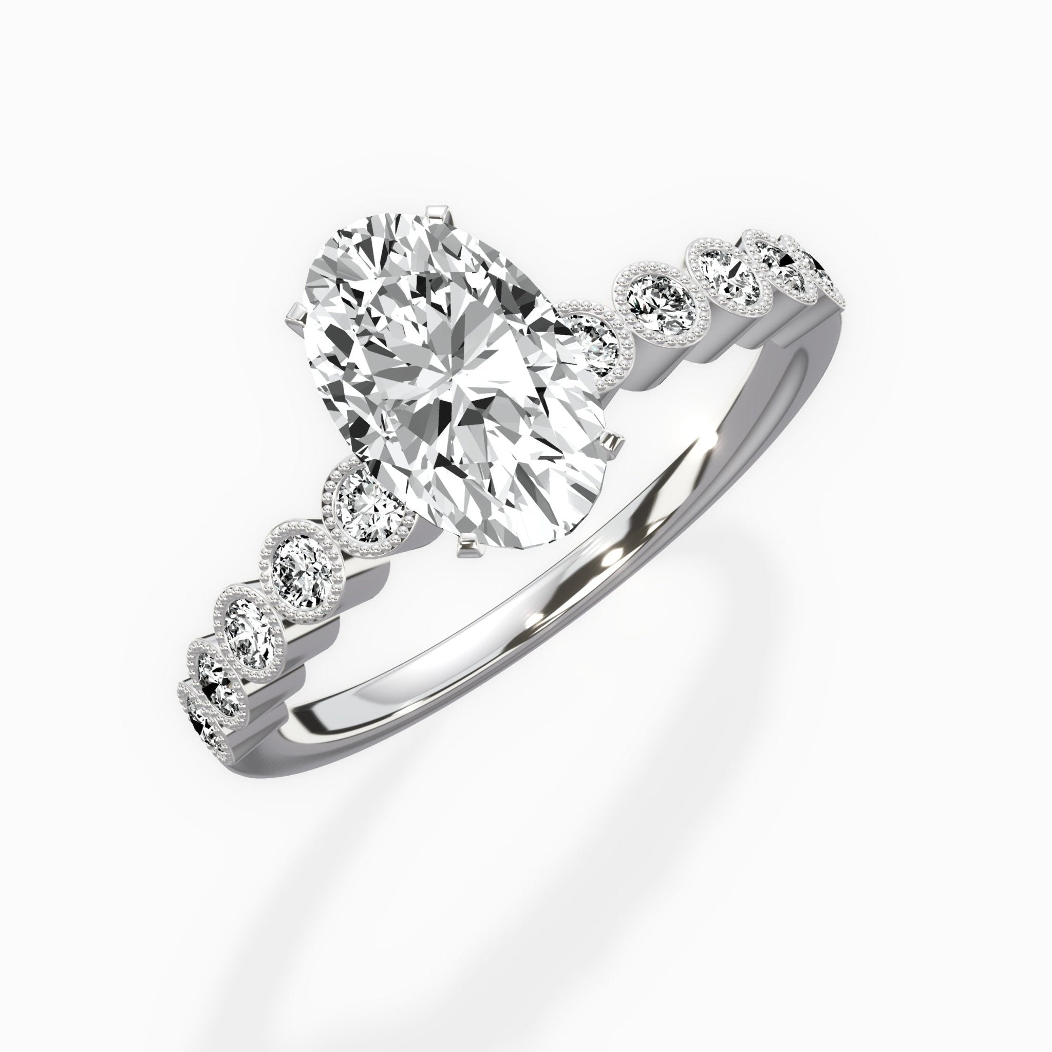 Bezel Vintage Style Engagement Ring - The Better Diamonds