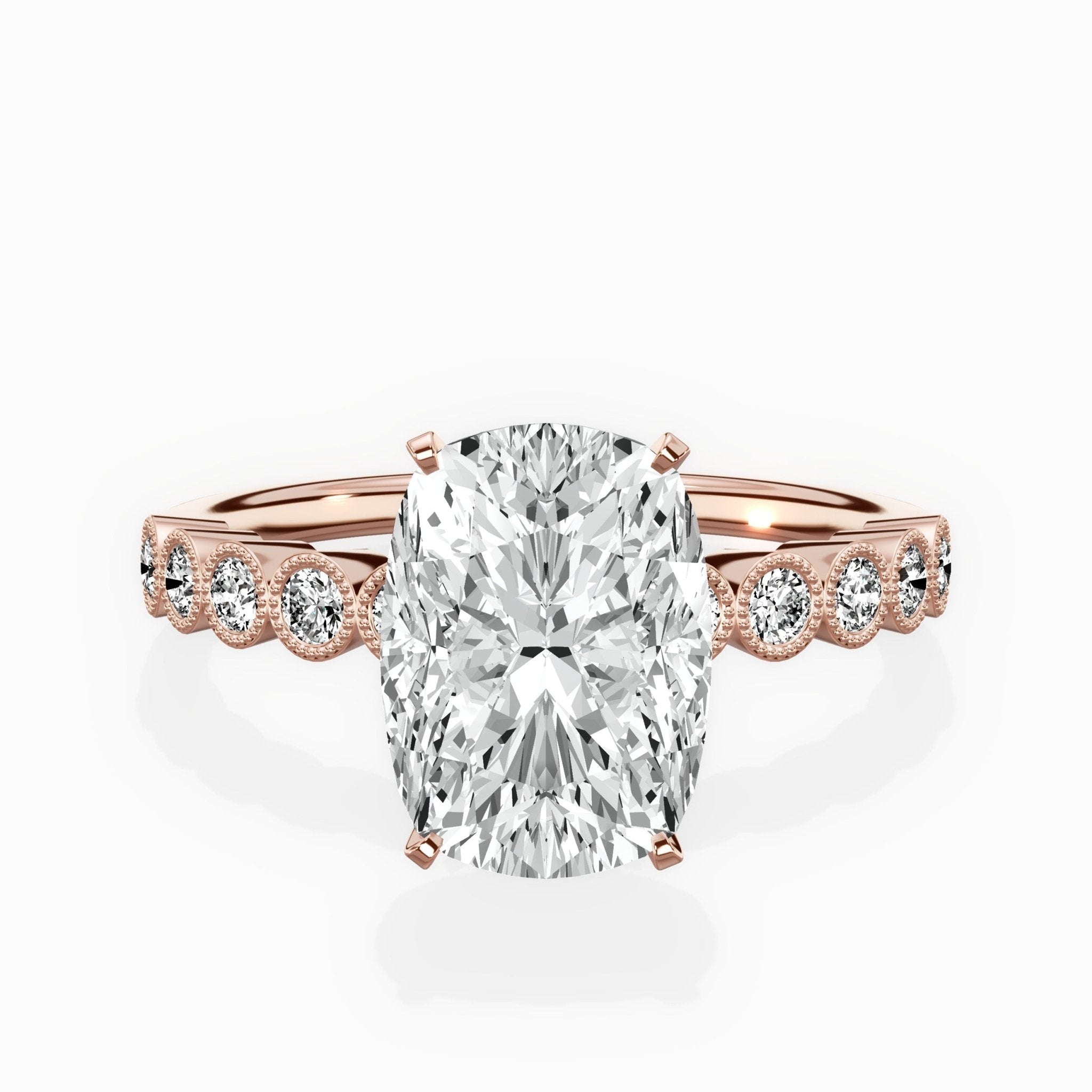 Bezel Vintage Style Engagement Ring - The Better Diamonds