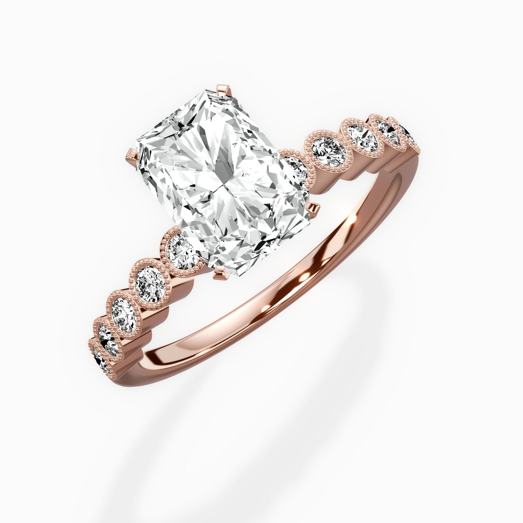 Bezel Vintage Style Engagement Ring - The Better Diamonds