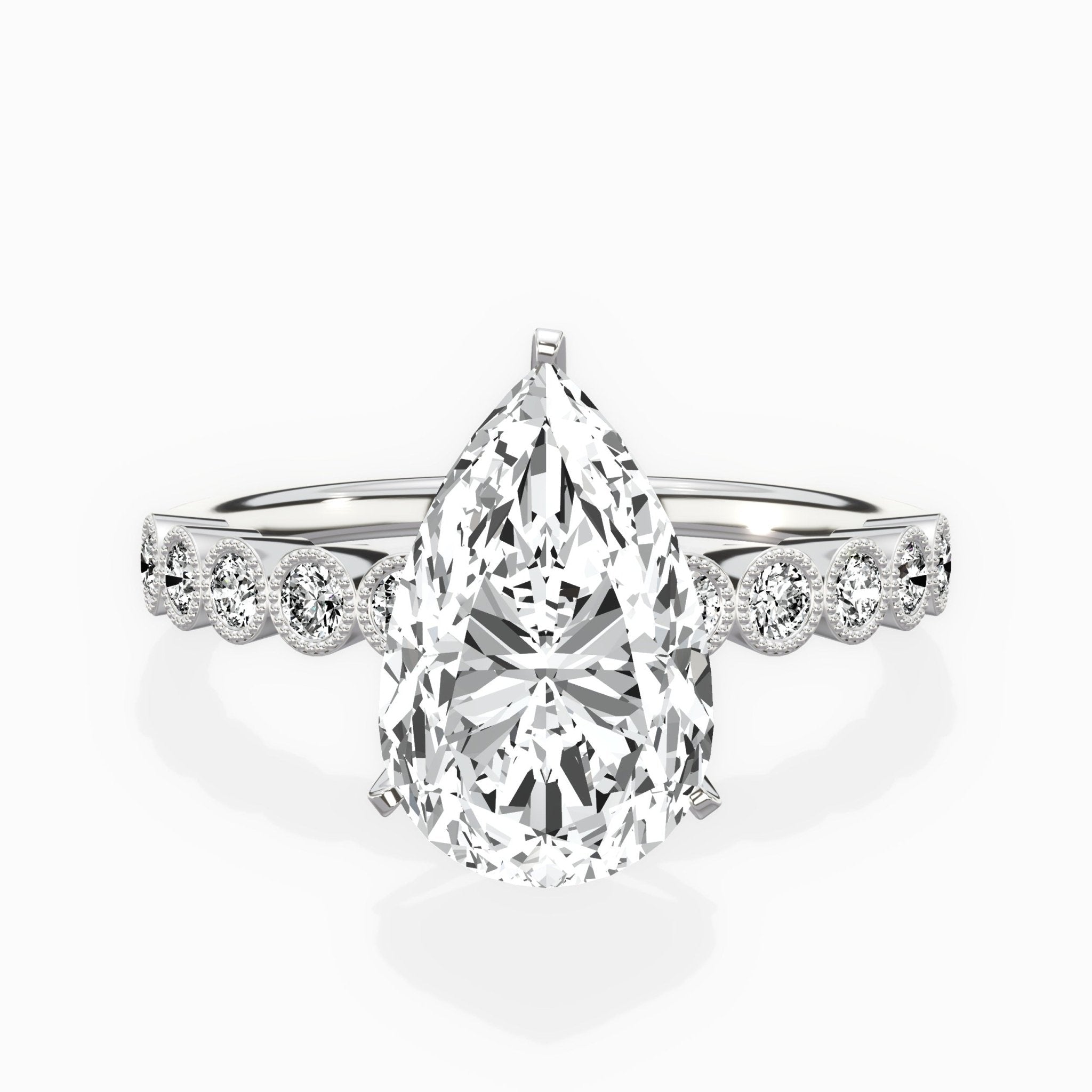 Bezel Vintage Style Engagement Ring - The Better Diamonds