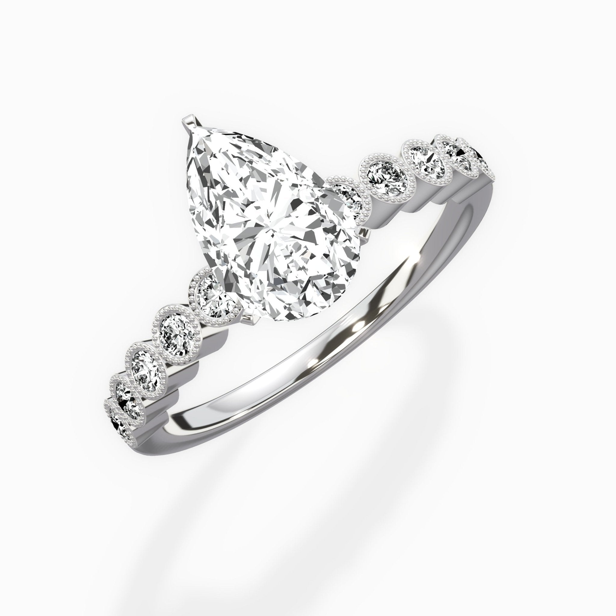 Bezel Vintage Style Engagement Ring - The Better Diamonds