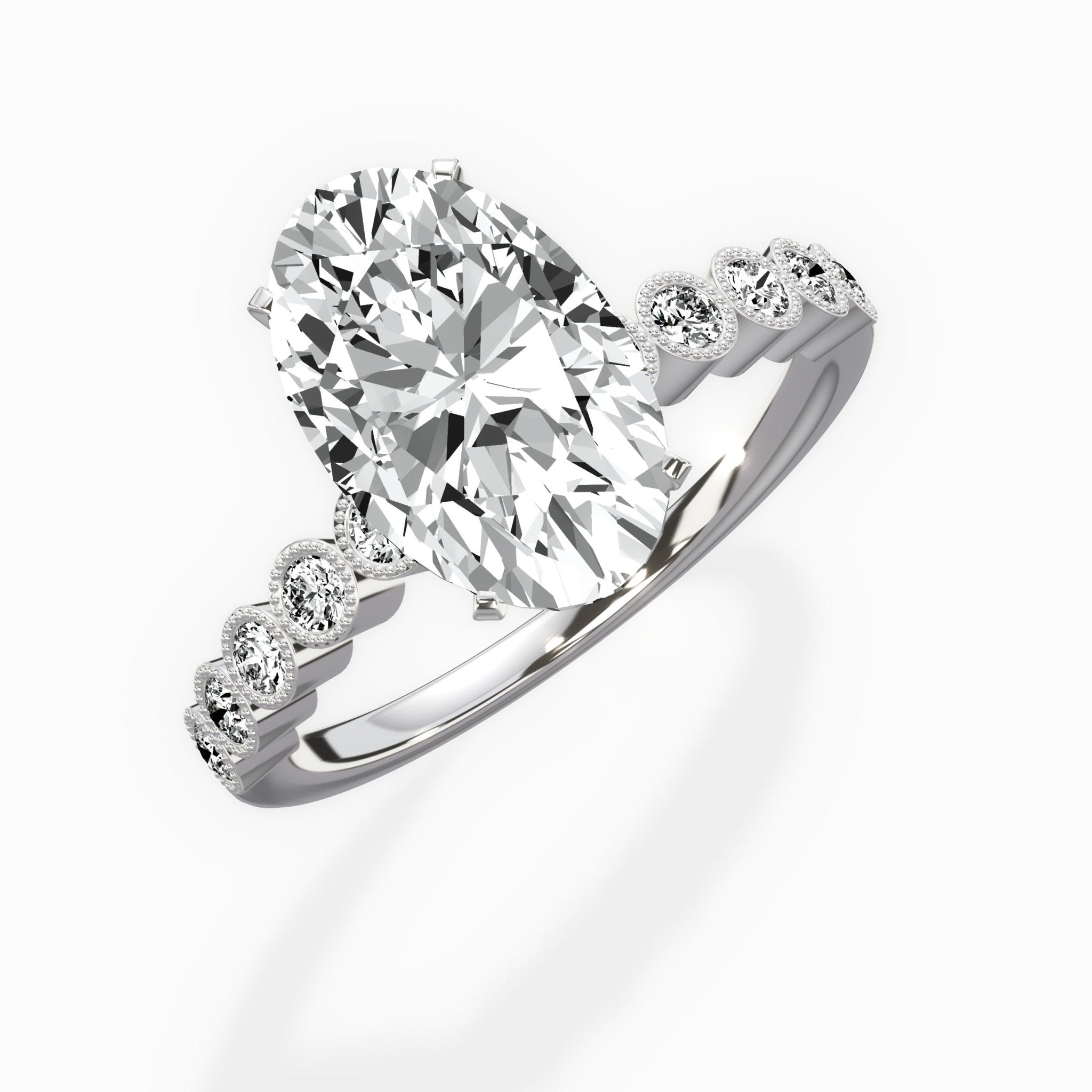 Bezel Vintage Style Engagement Ring - The Better Diamonds
