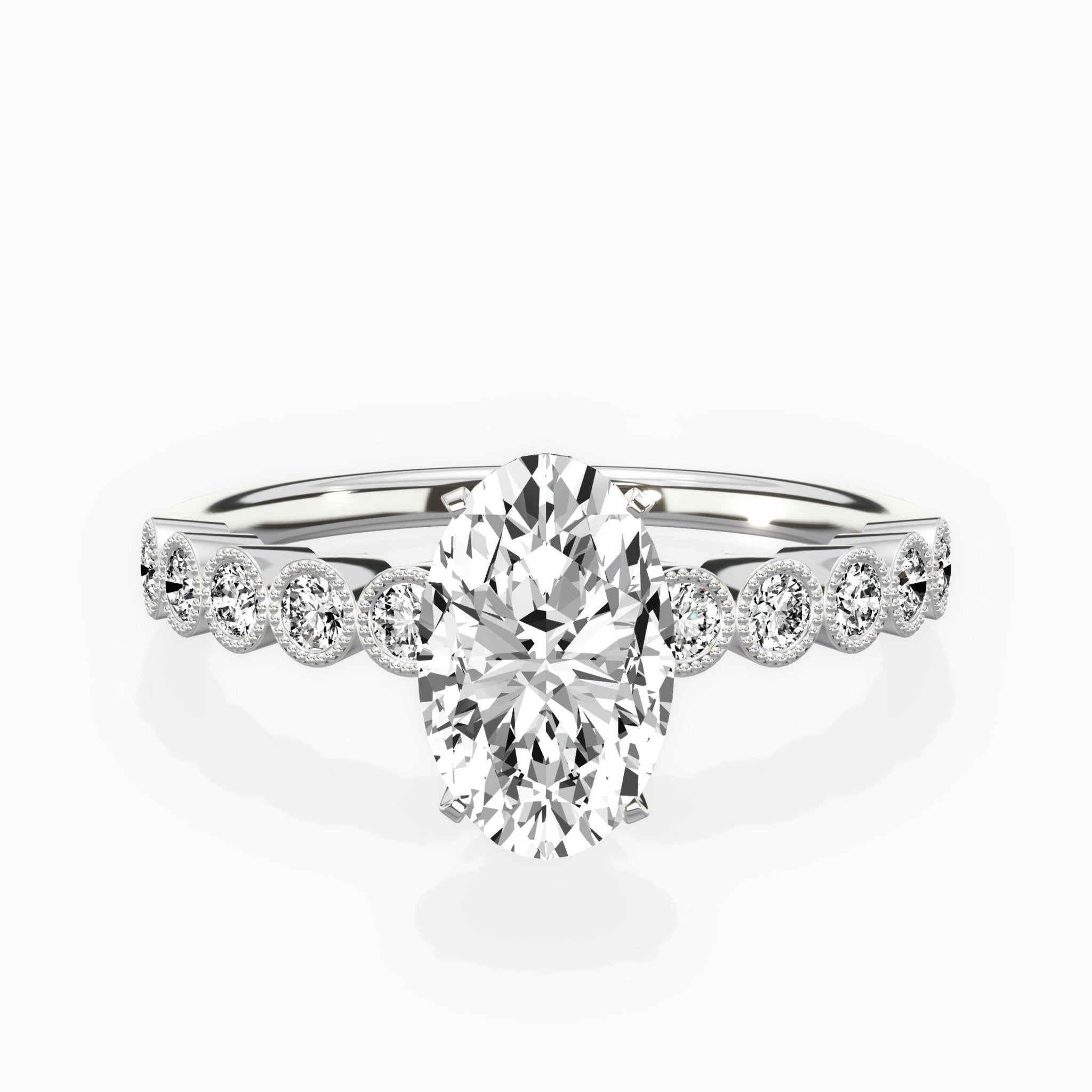 Bezel Vintage Style Engagement Ring - The Better Diamonds