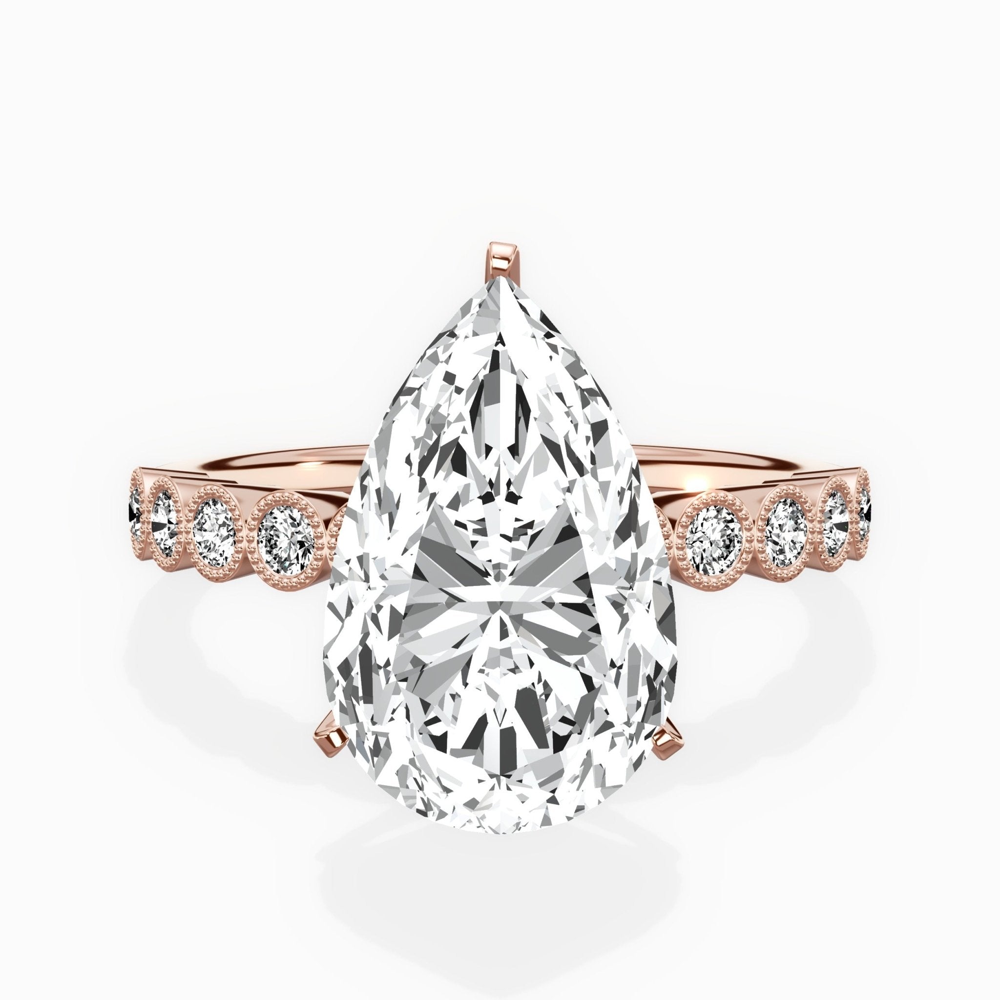 Bezel Vintage Style Engagement Ring - The Better Diamonds
