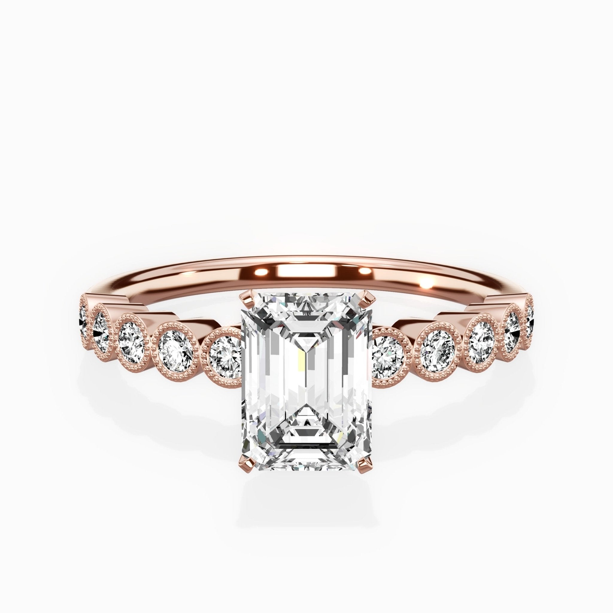 Bezel Vintage Style Engagement Ring - The Better Diamonds