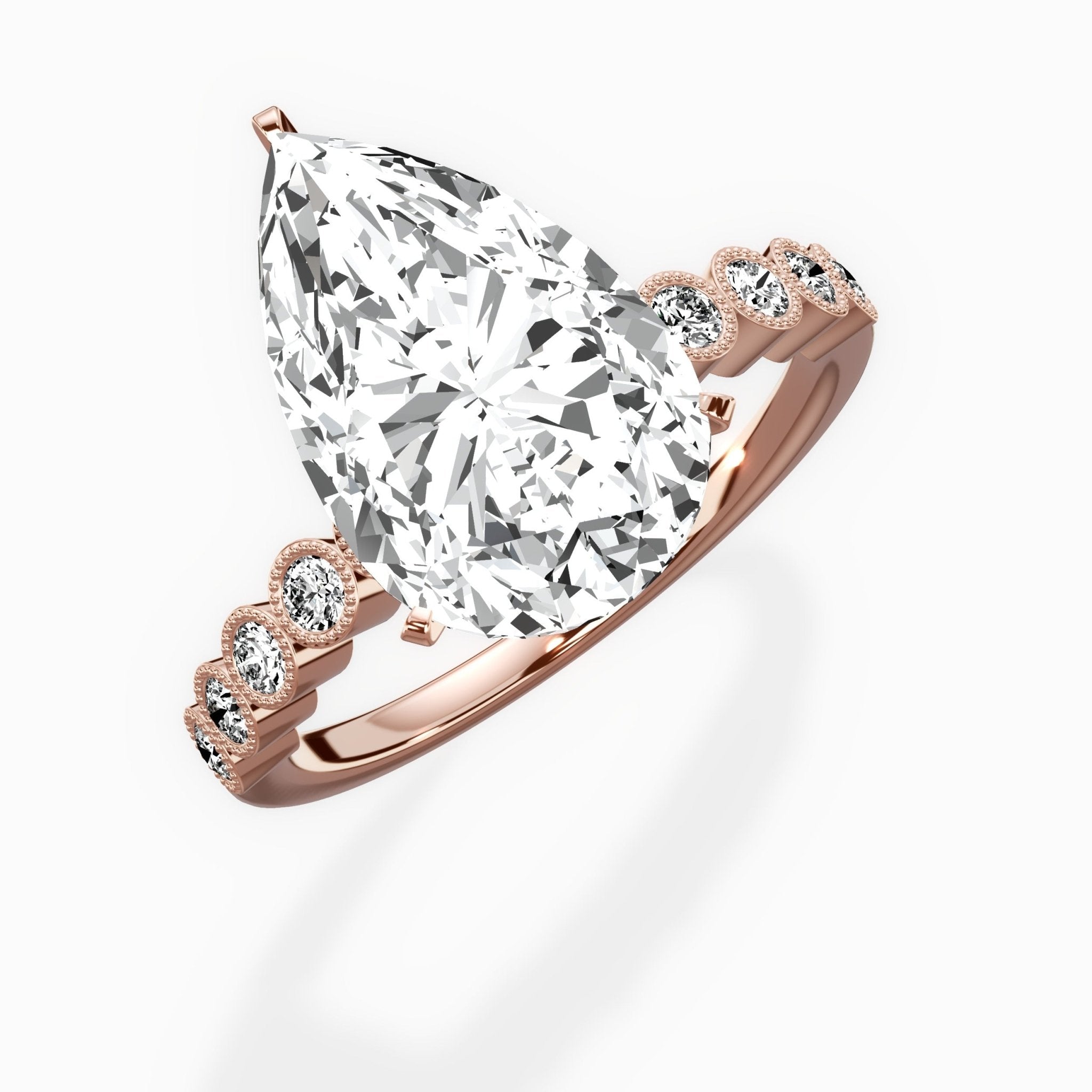 Bezel Vintage Style Engagement Ring - The Better Diamonds