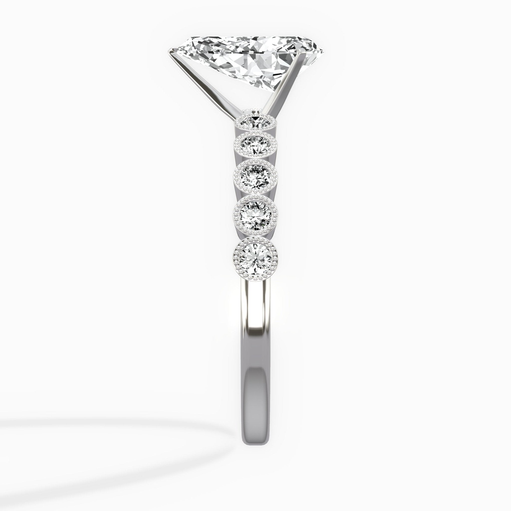 Bezel Vintage Style Engagement Ring - The Better Diamonds