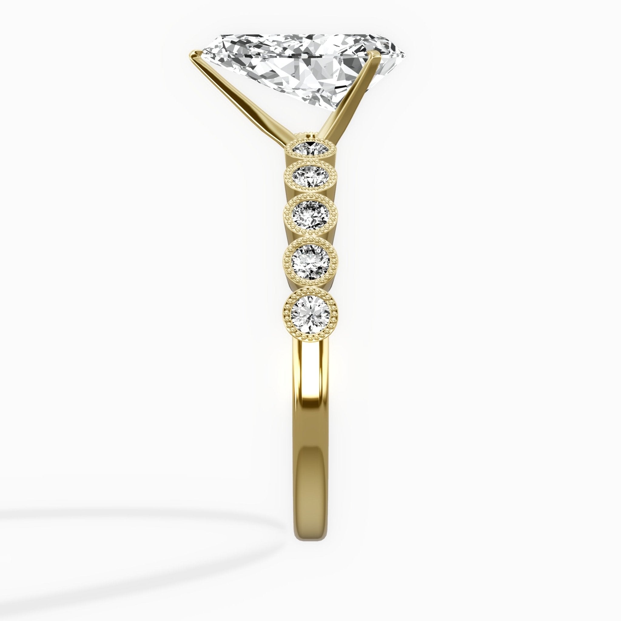 Bezel Vintage Style Engagement Ring - The Better Diamonds