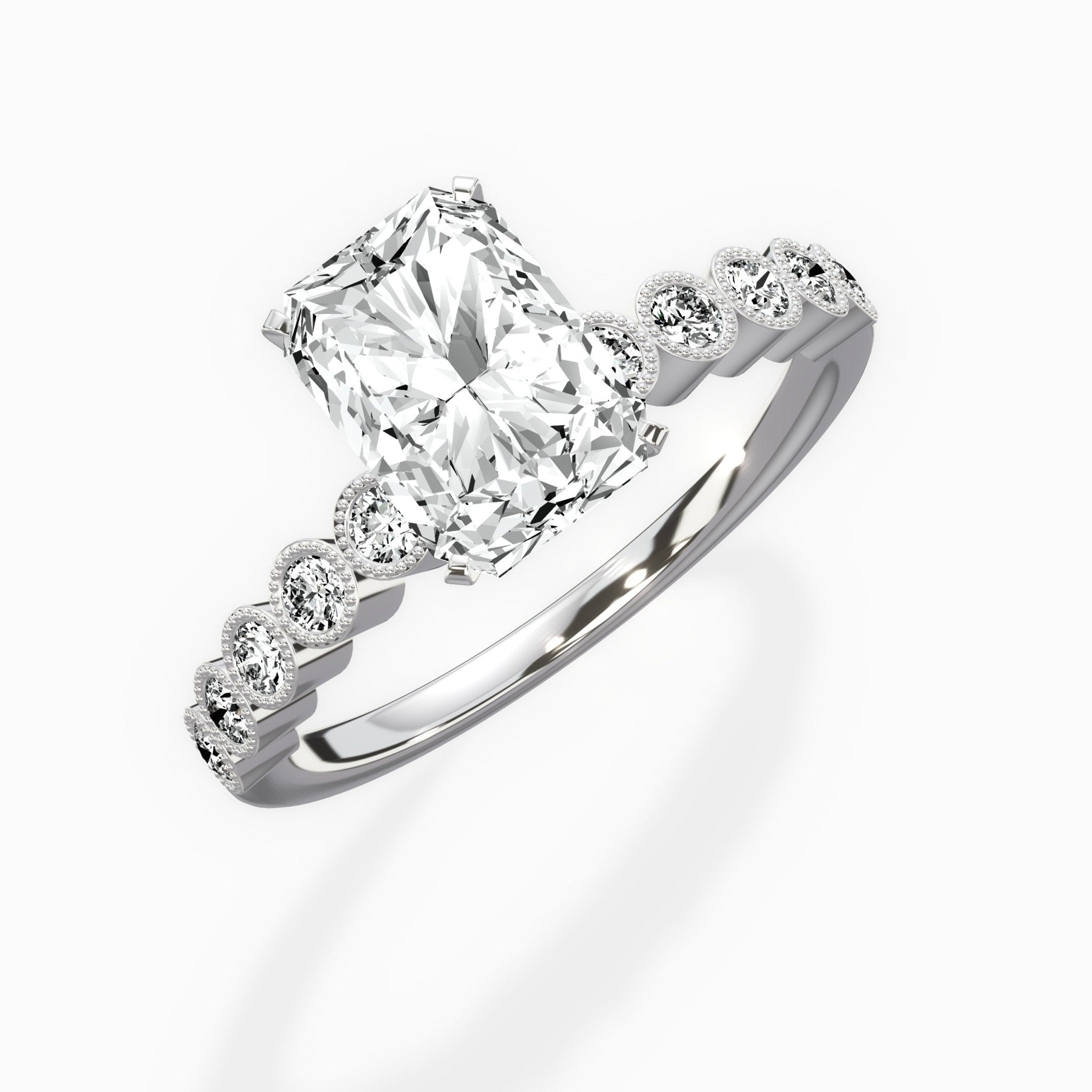 Bezel Vintage Style Engagement Ring - The Better Diamonds