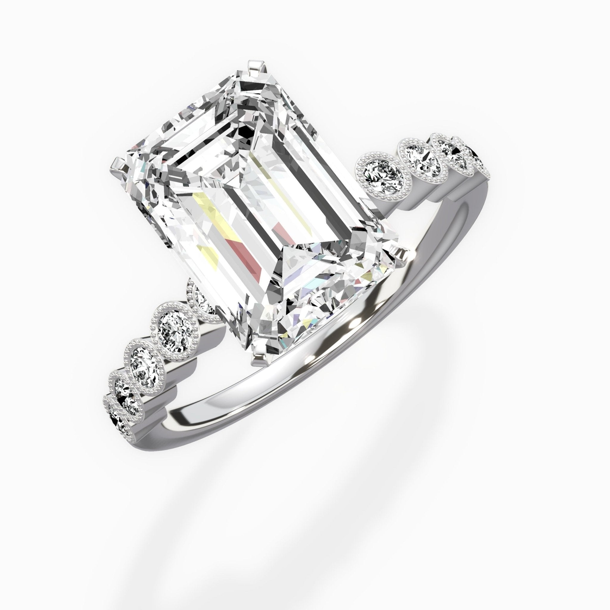 Bezel Vintage Style Engagement Ring - The Better Diamonds