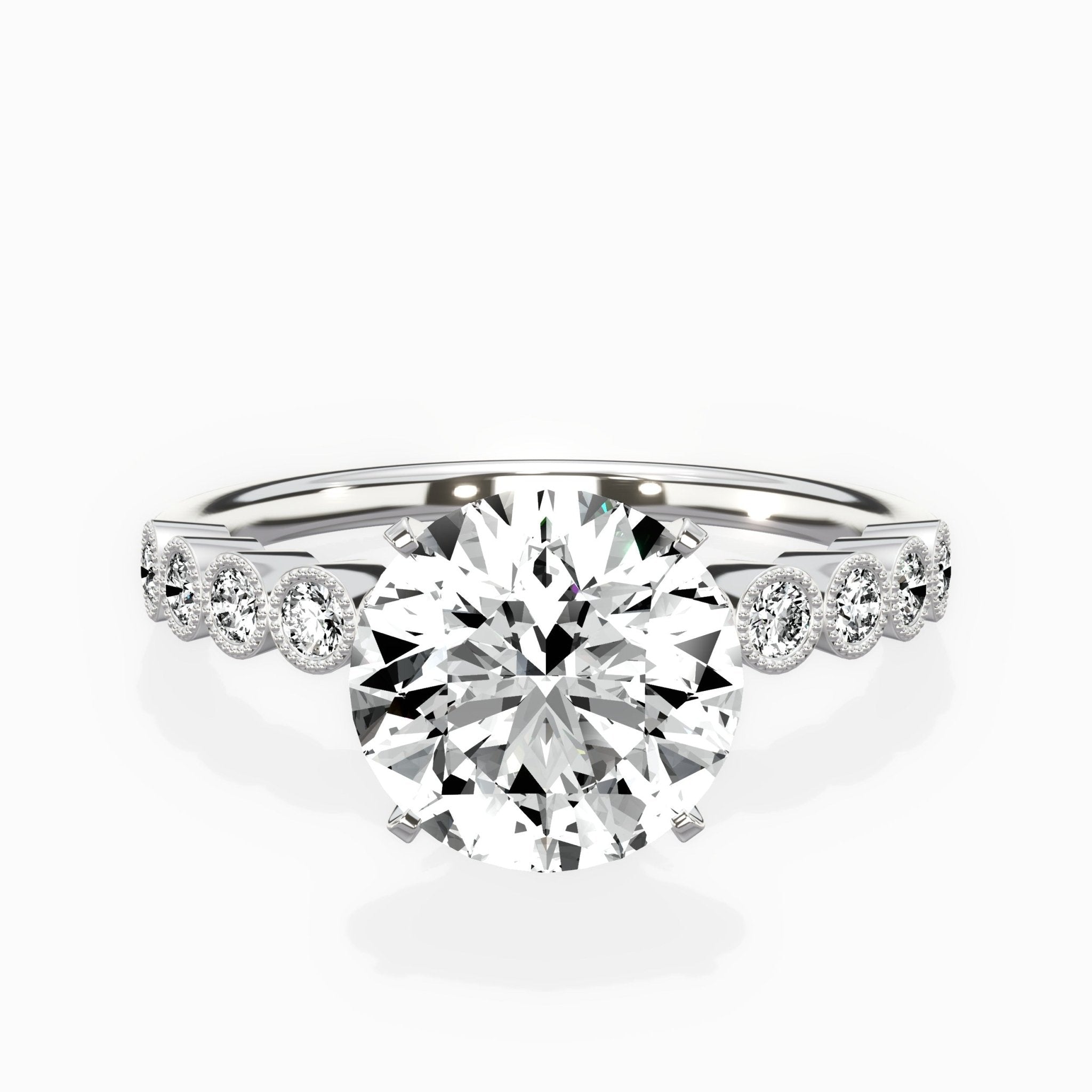Bezel Vintage Style Engagement Ring - The Better Diamonds
