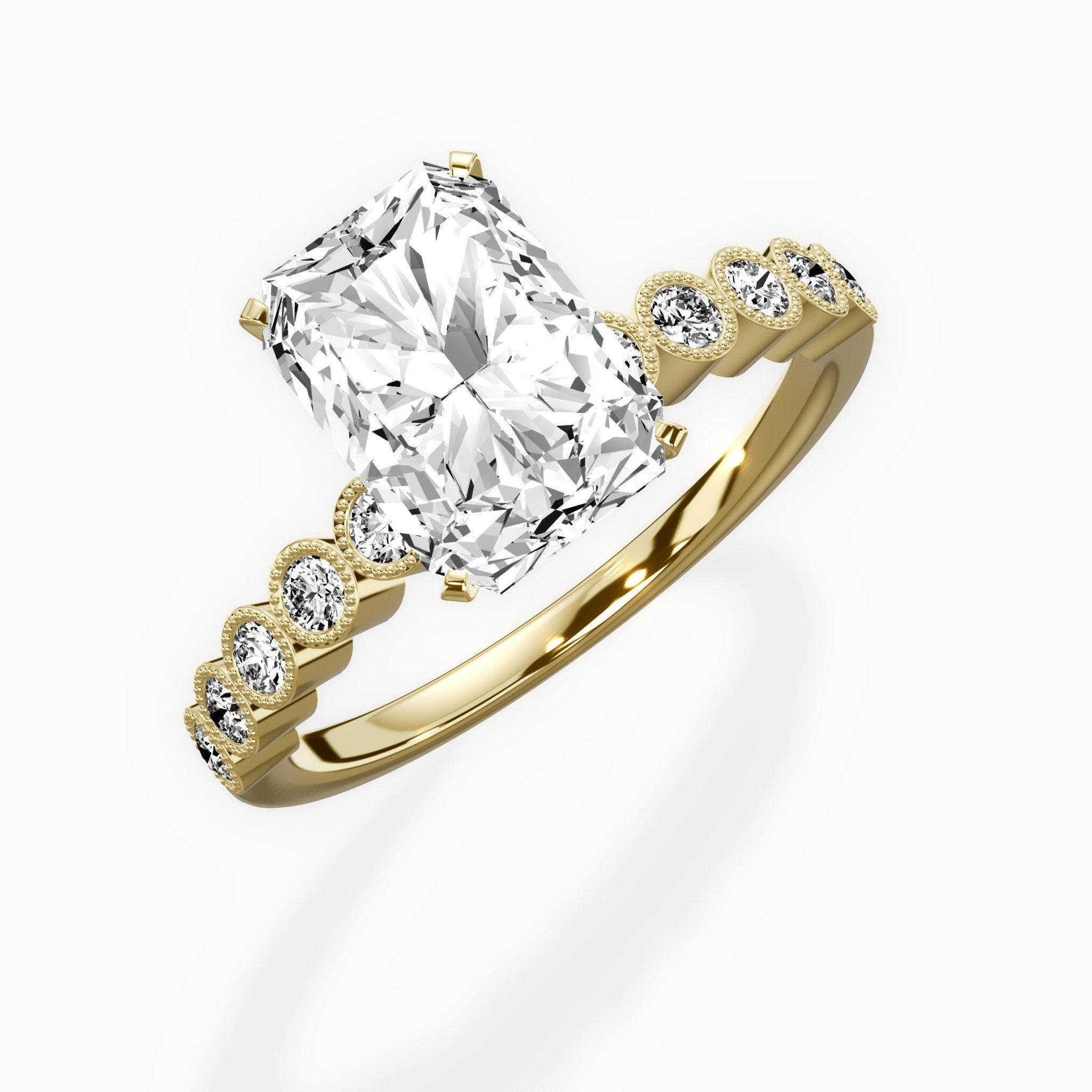 Bezel Vintage Style Engagement Ring - The Better Diamonds