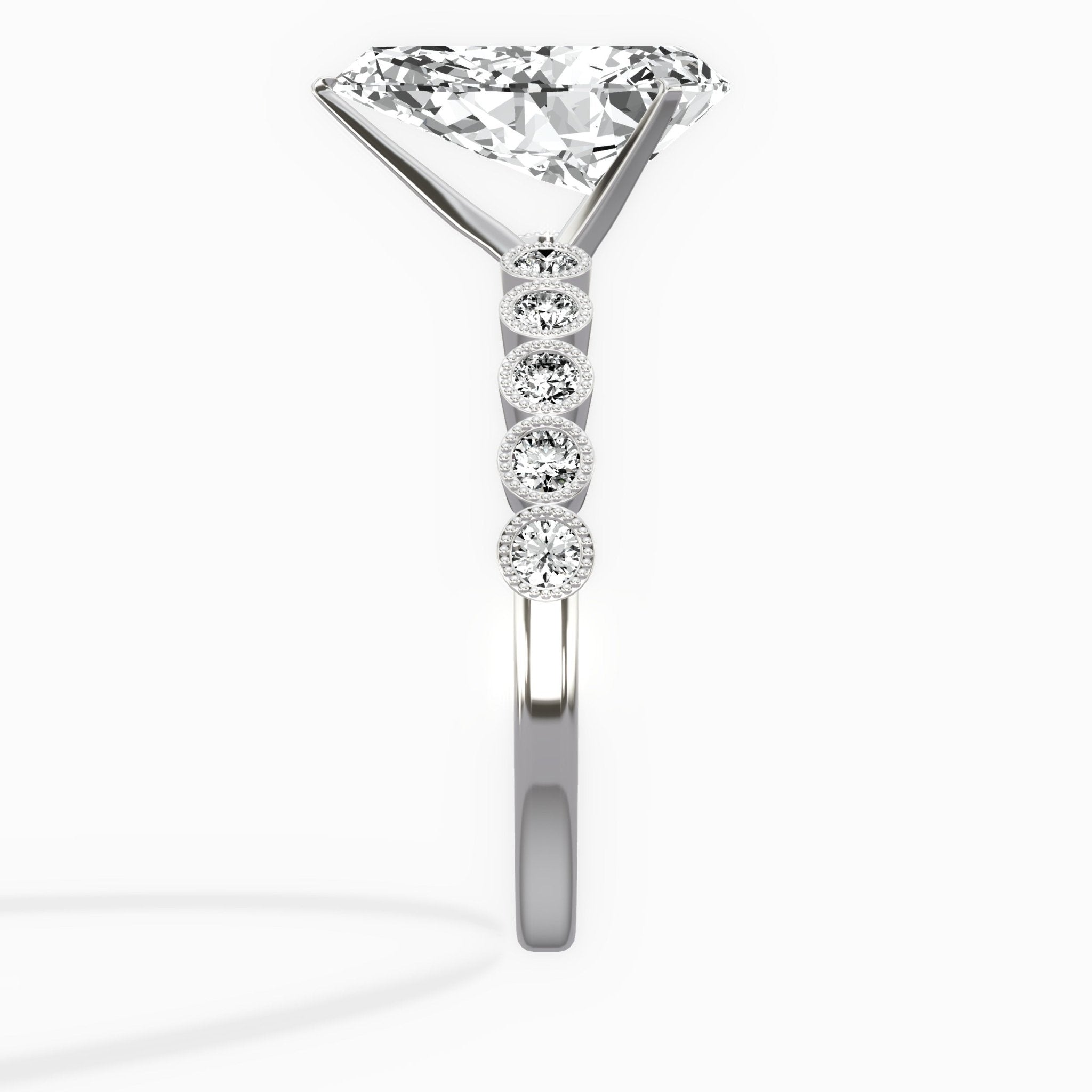 Bezel Vintage Style Engagement Ring - The Better Diamonds