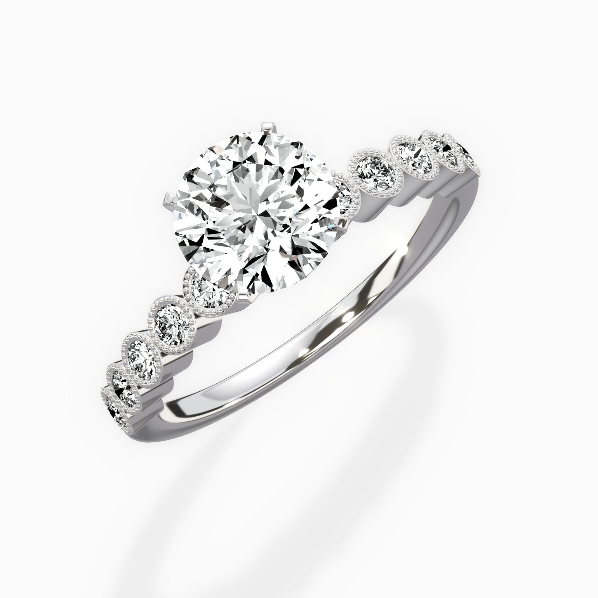 Bezel Vintage Style Engagement Ring - The Better Diamonds