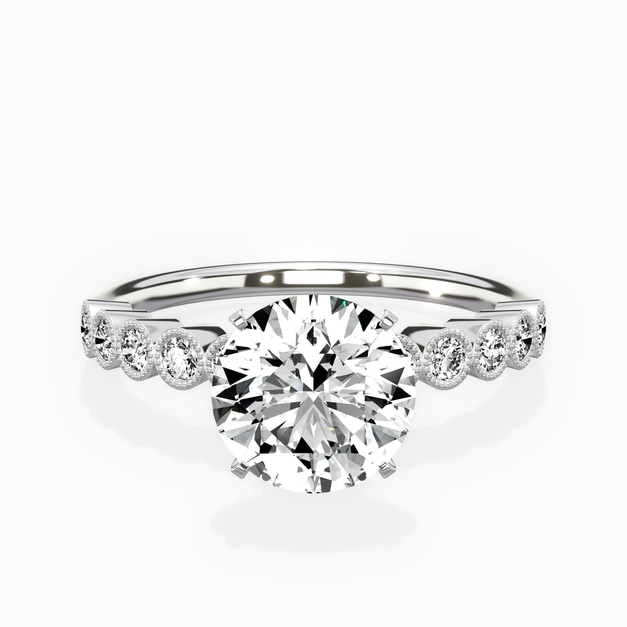 Bezel Vintage Style Engagement Ring - The Better Diamonds