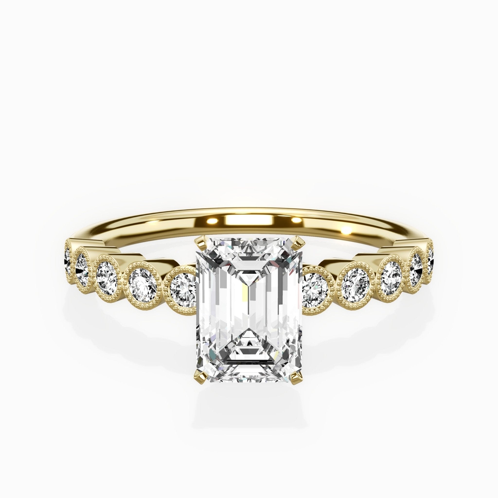 Bezel Vintage Style Engagement Ring - The Better Diamonds