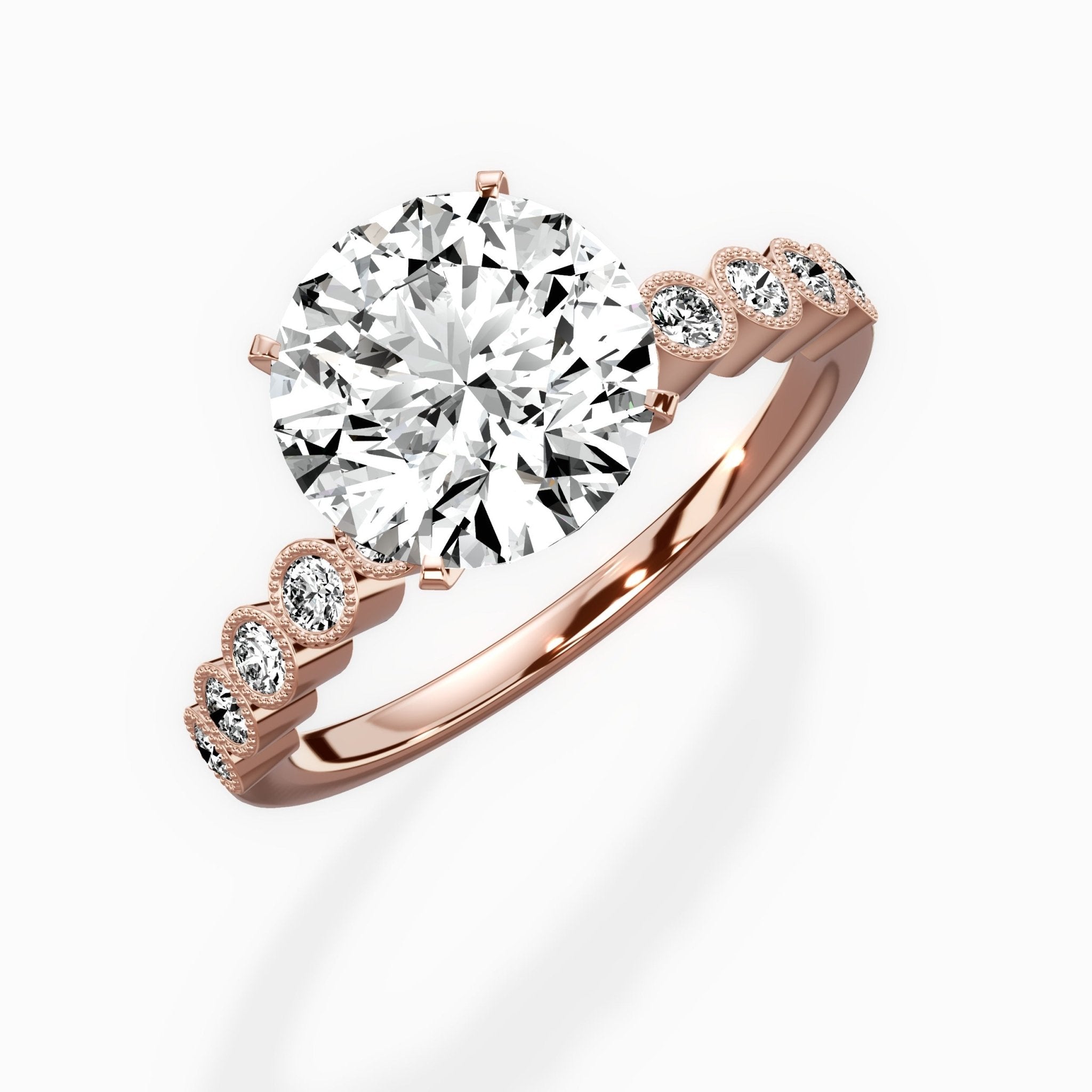 Bezel Vintage Style Engagement Ring - The Better Diamonds