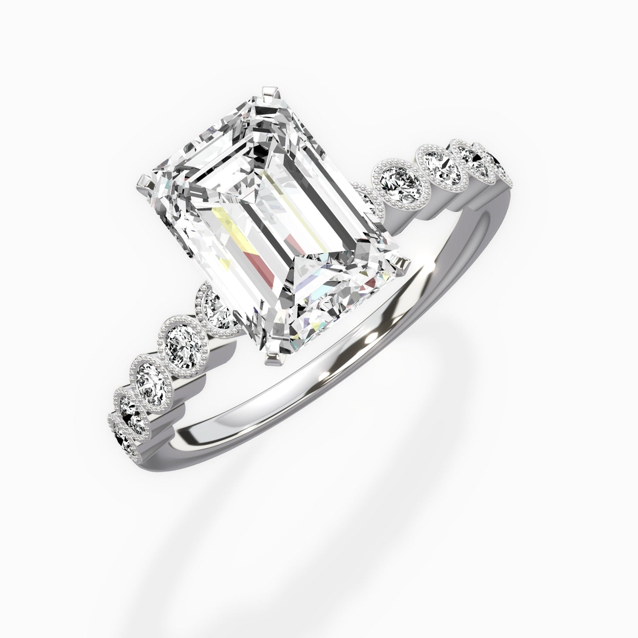 Bezel Vintage Style Engagement Ring - The Better Diamonds