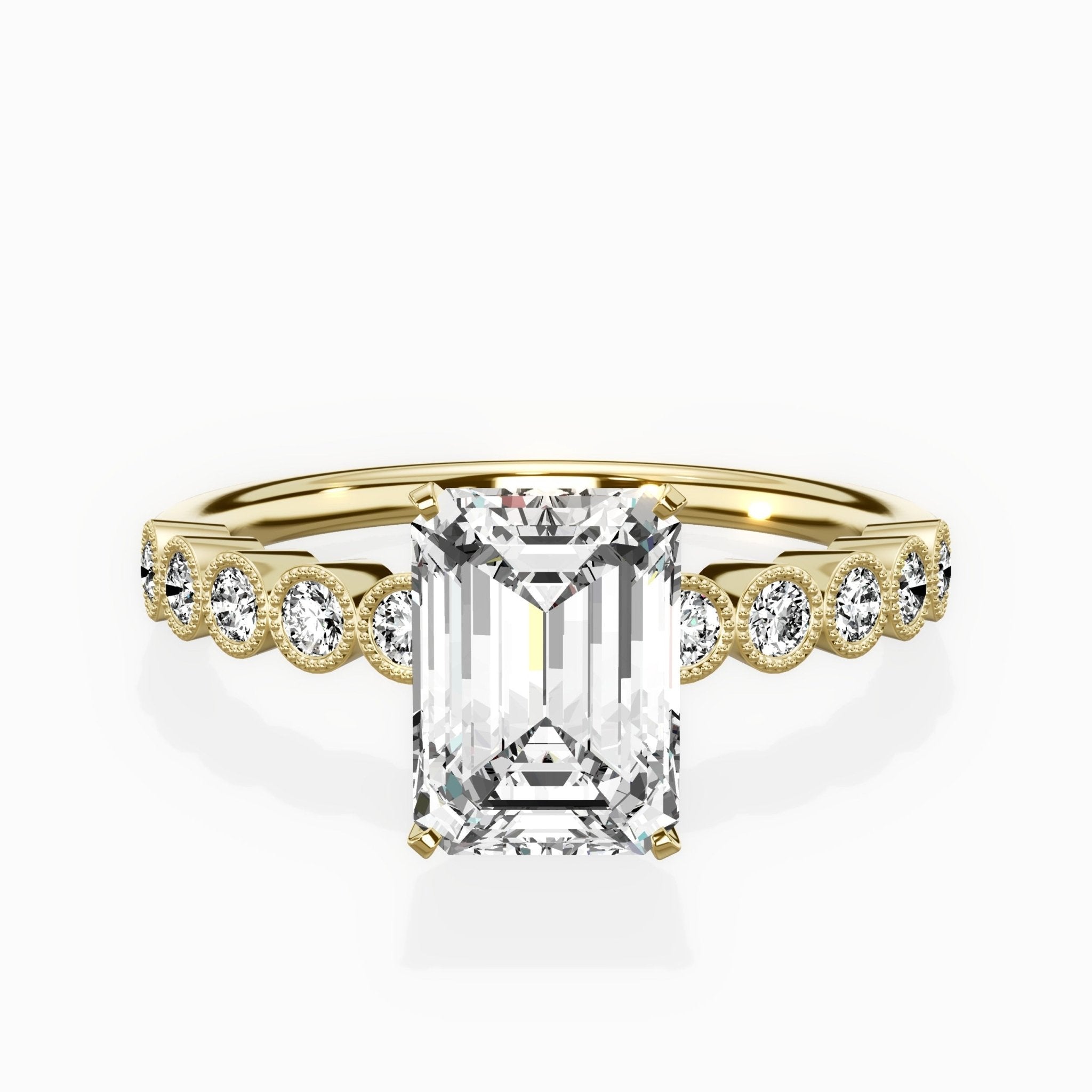 Bezel Vintage Style Engagement Ring - The Better Diamonds