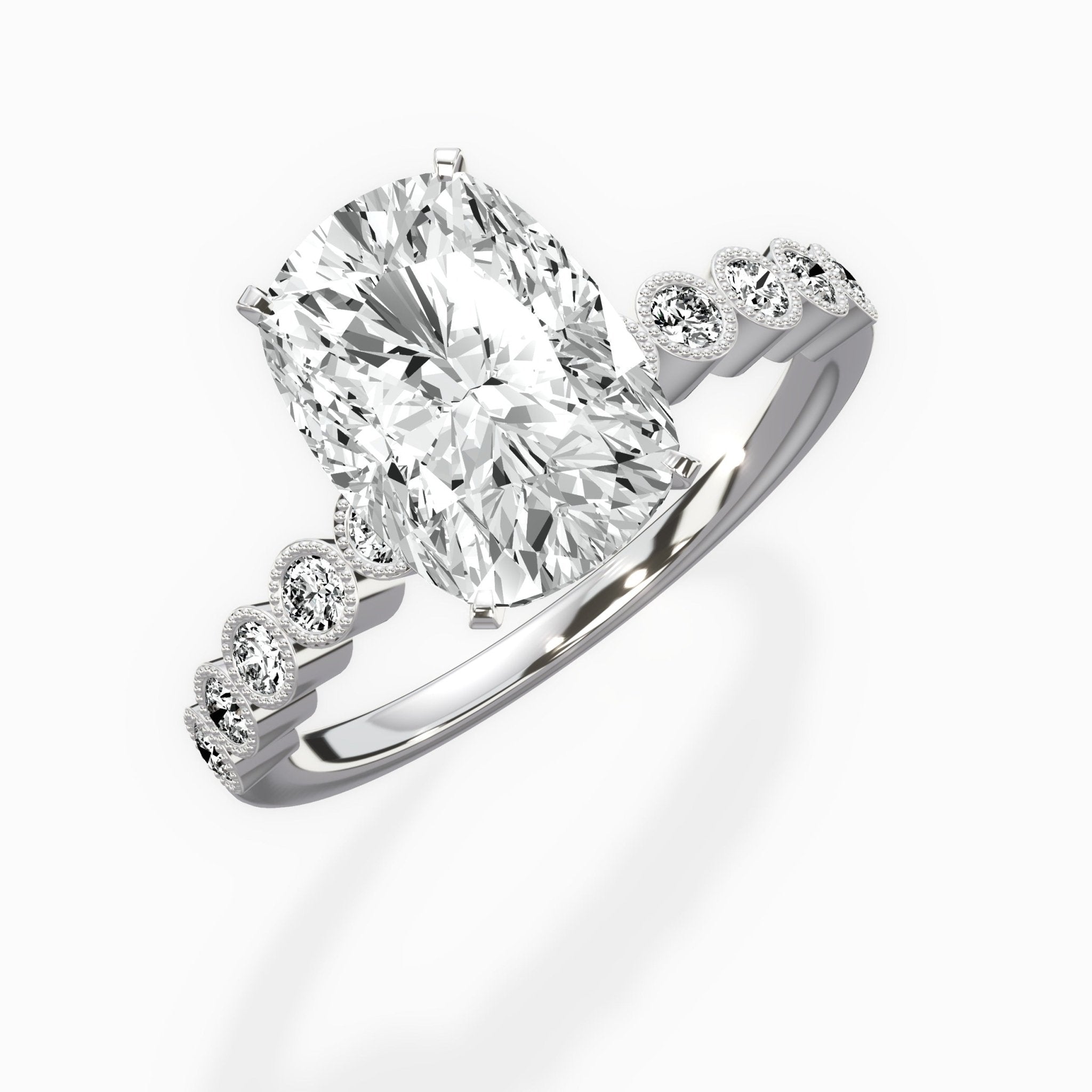 Bezel Vintage Style Engagement Ring - The Better Diamonds