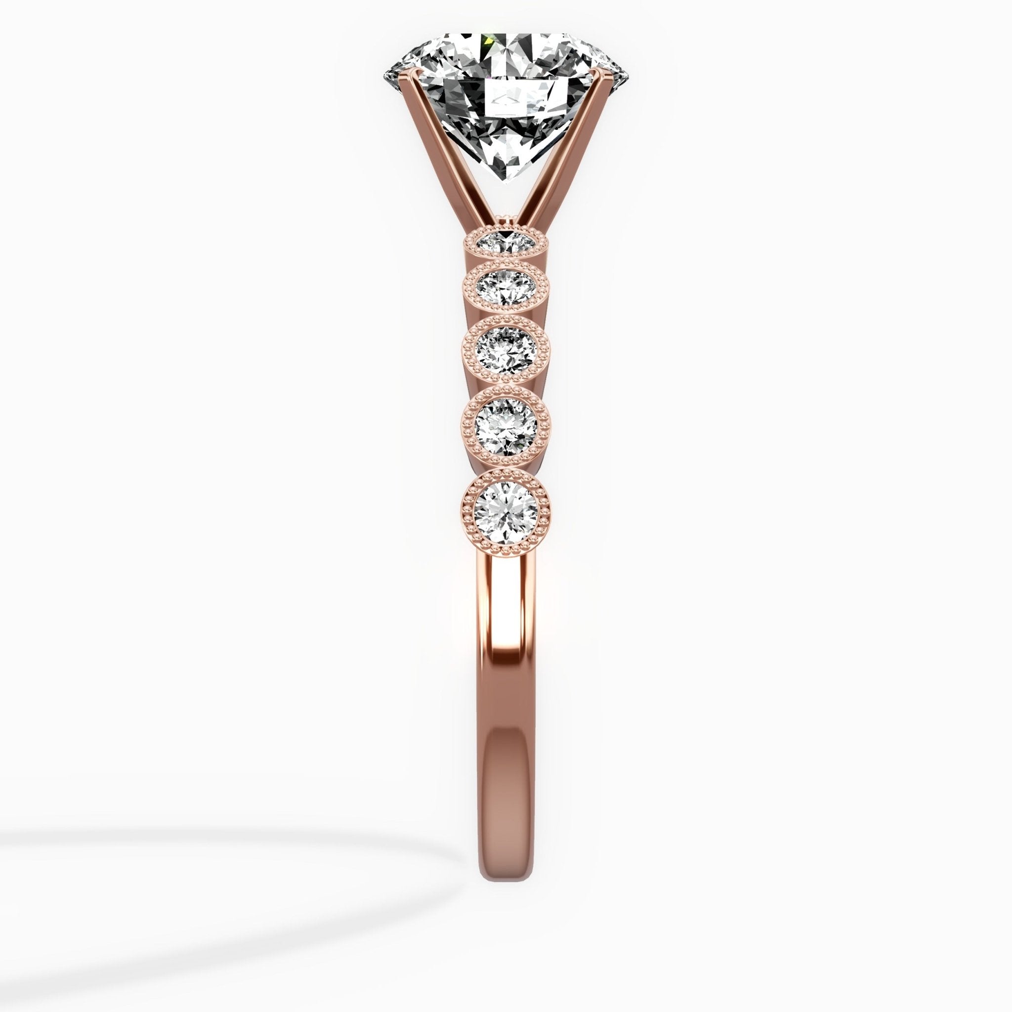 Bezel Vintage Style Engagement Ring - The Better Diamonds
