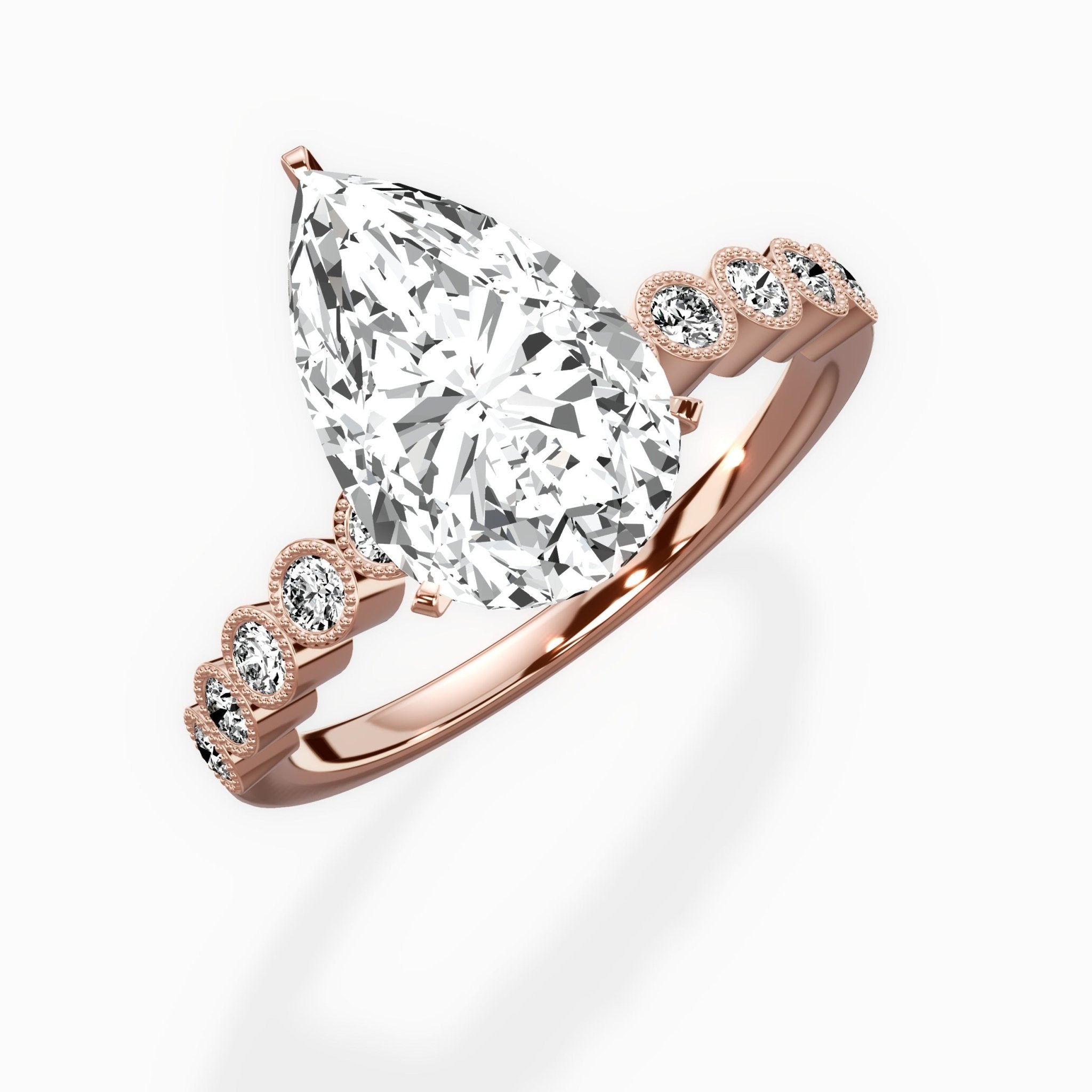 Bezel Vintage Style Engagement Ring - The Better Diamonds