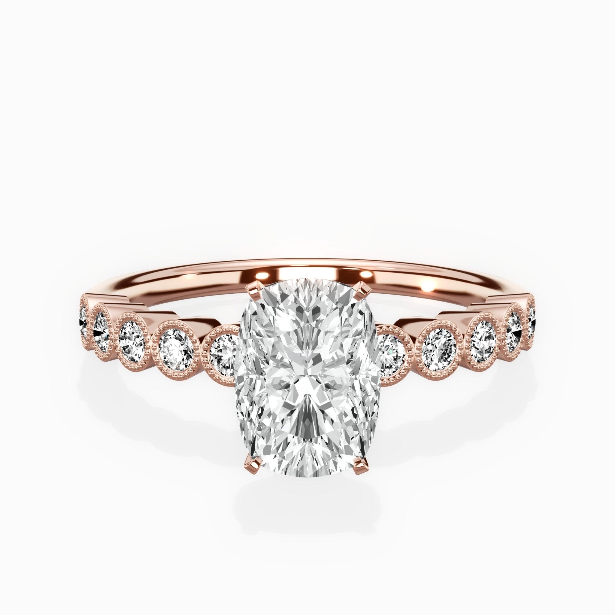 Bezel Vintage Style Engagement Ring - The Better Diamonds