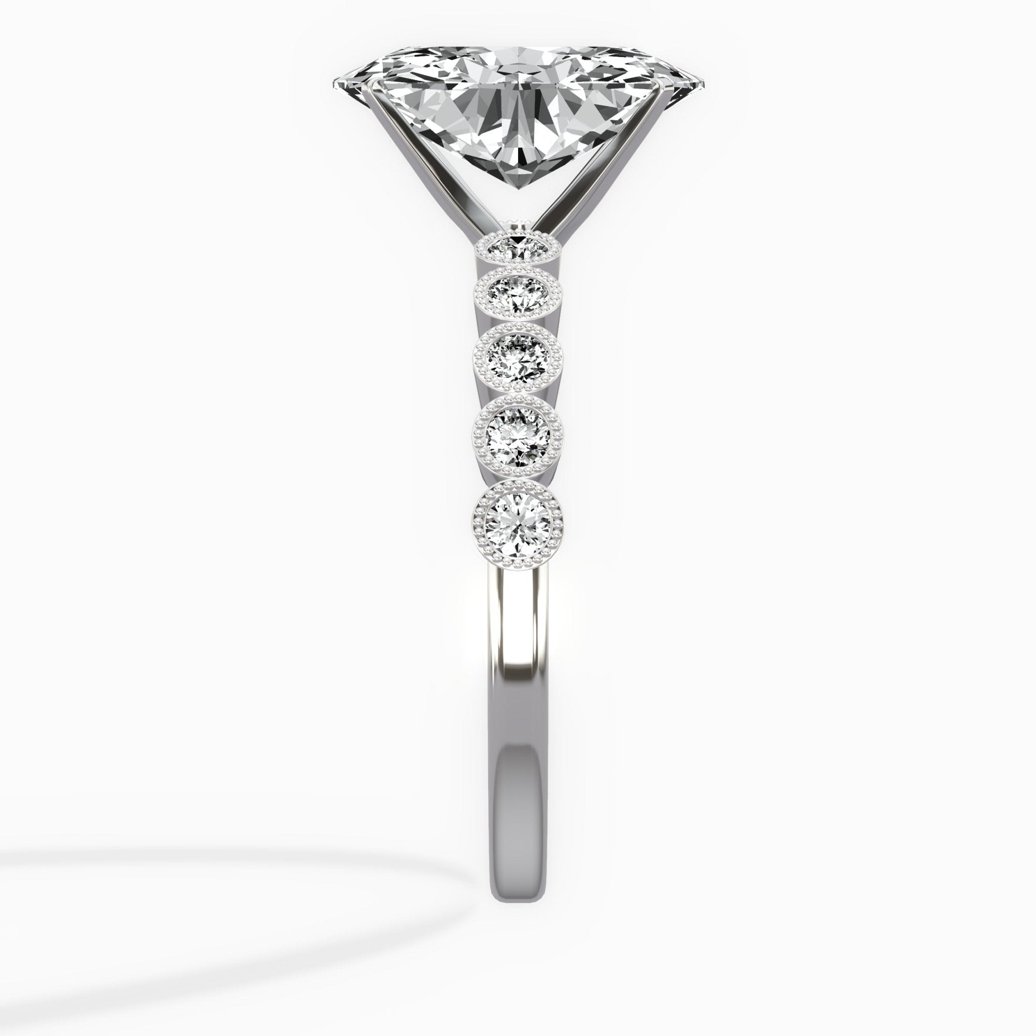 Bezel Vintage Style Engagement Ring - The Better Diamonds