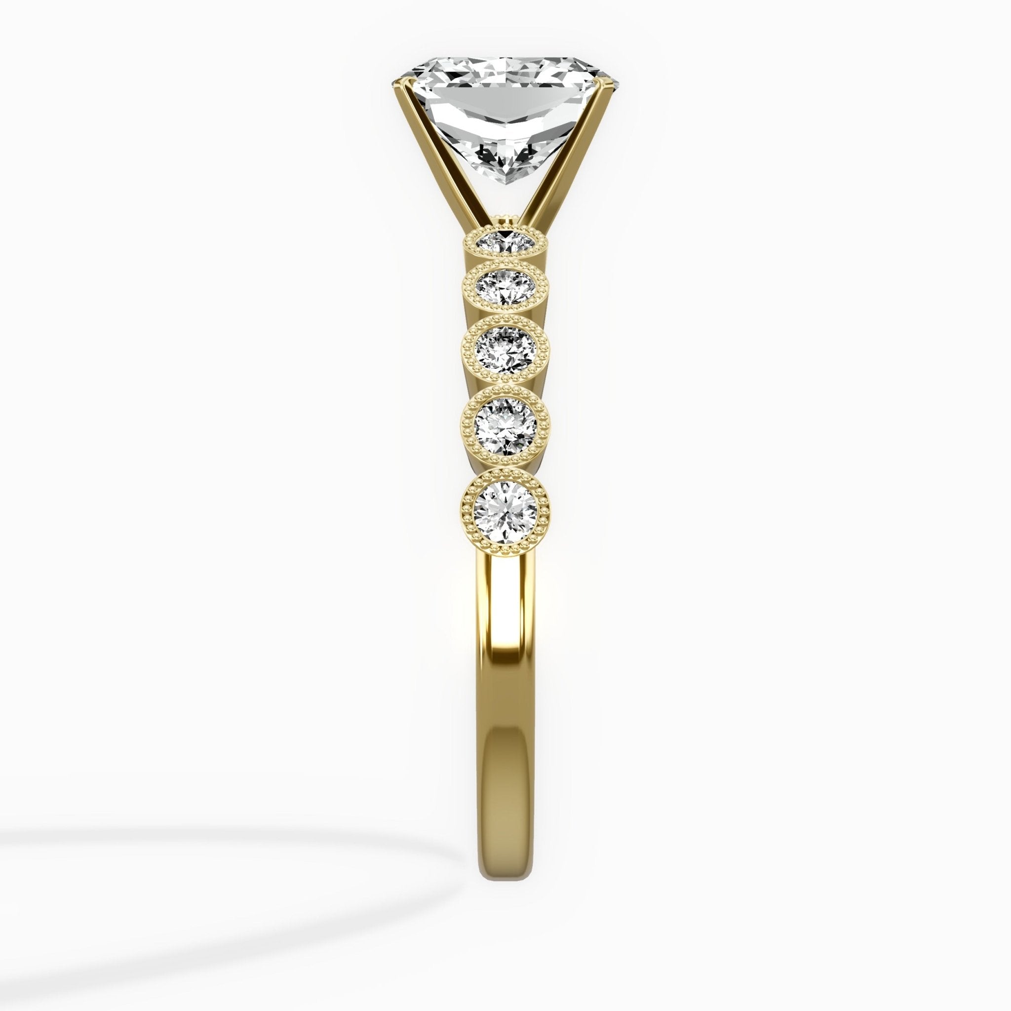 Bezel Vintage Style Engagement Ring - The Better Diamonds