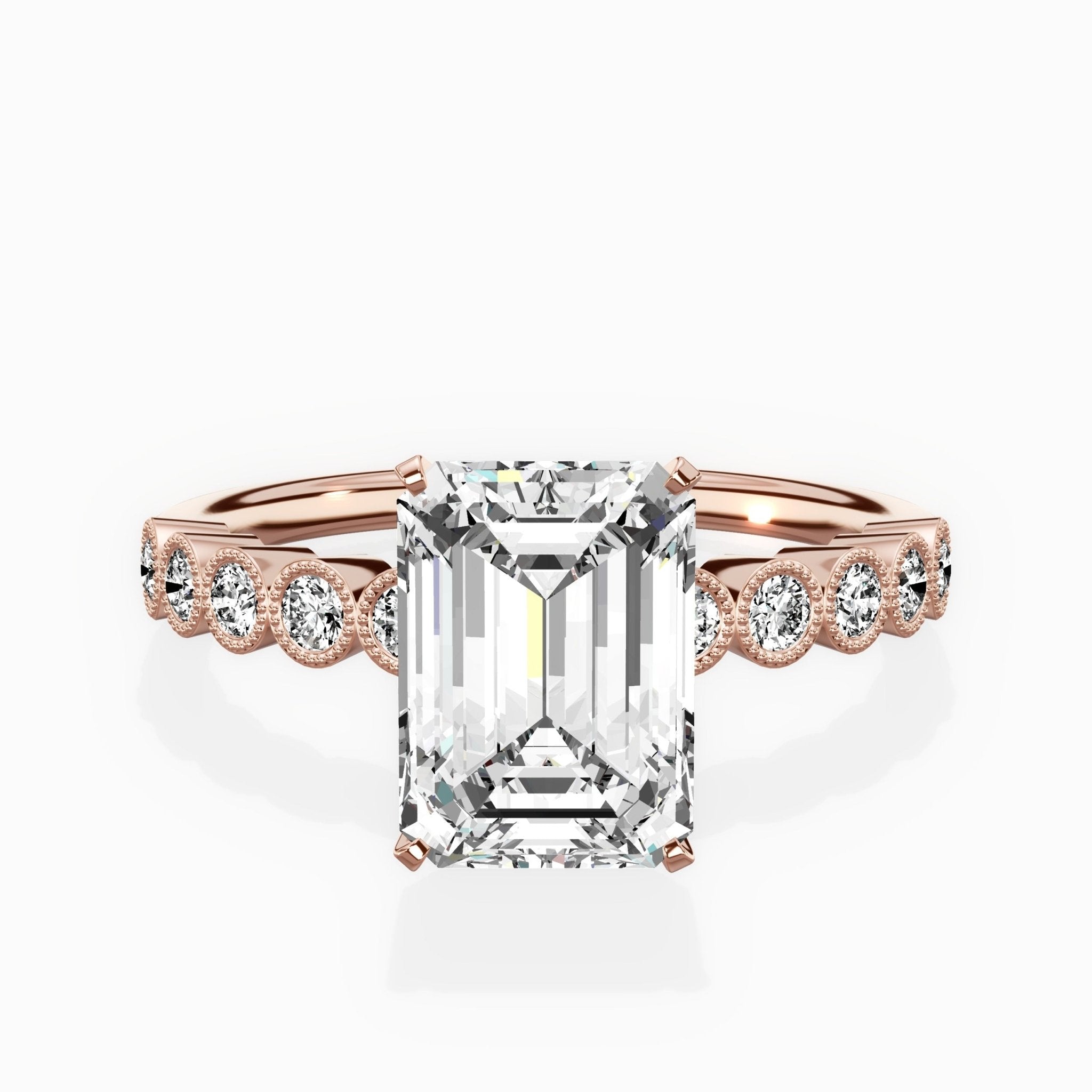 Bezel Vintage Style Engagement Ring - The Better Diamonds