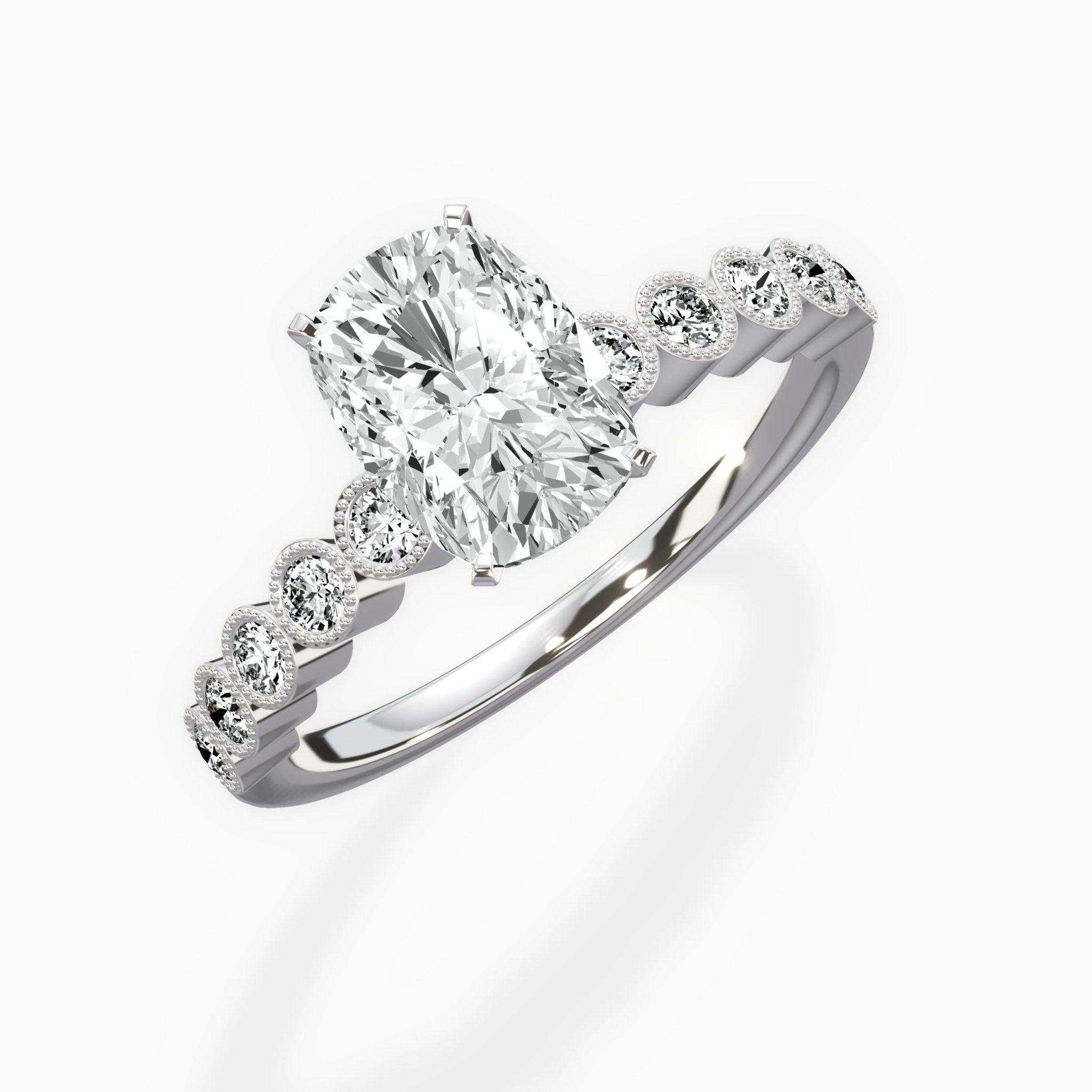 Bezel Vintage Style Engagement Ring - The Better Diamonds