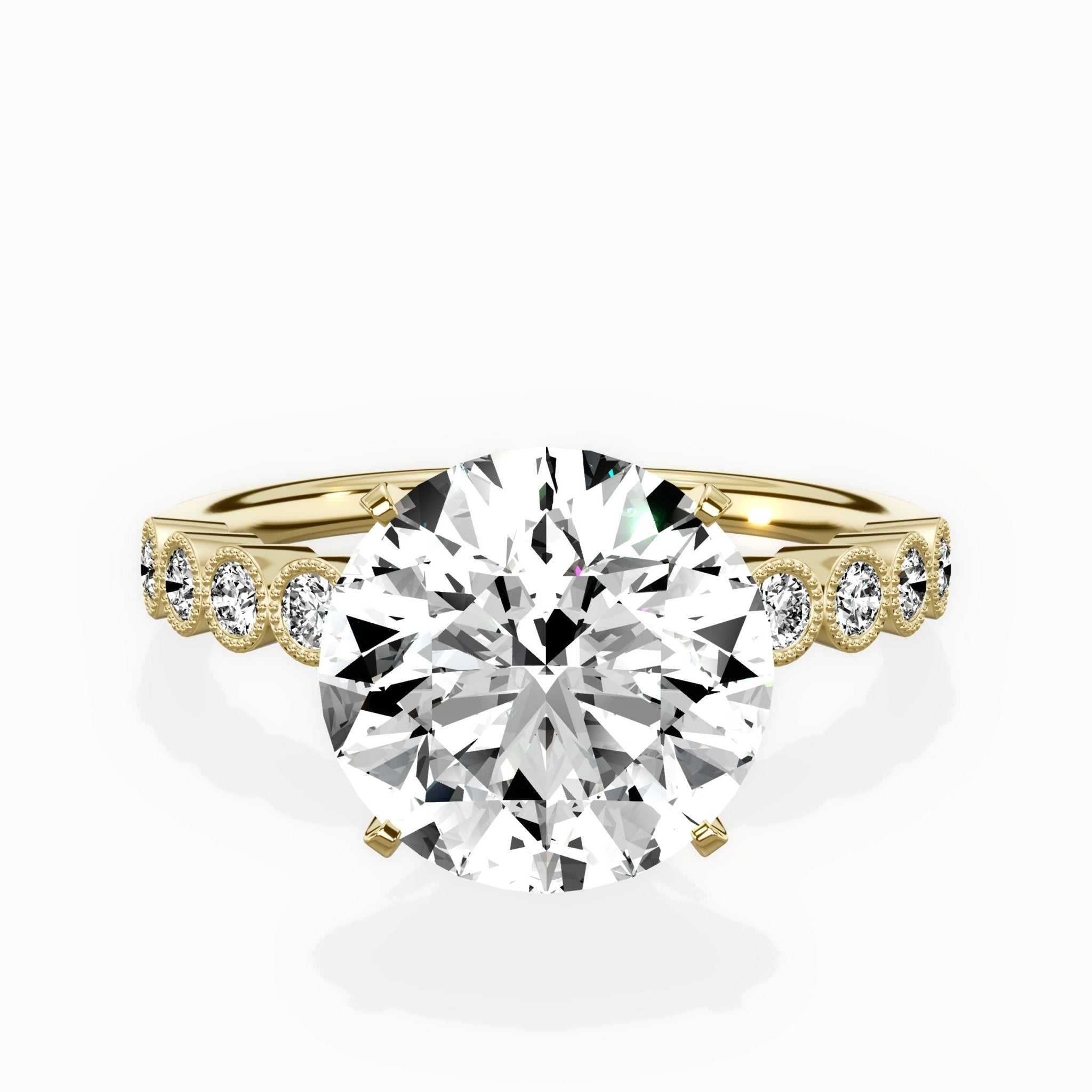 Bezel Vintage Style Engagement Ring - The Better Diamonds