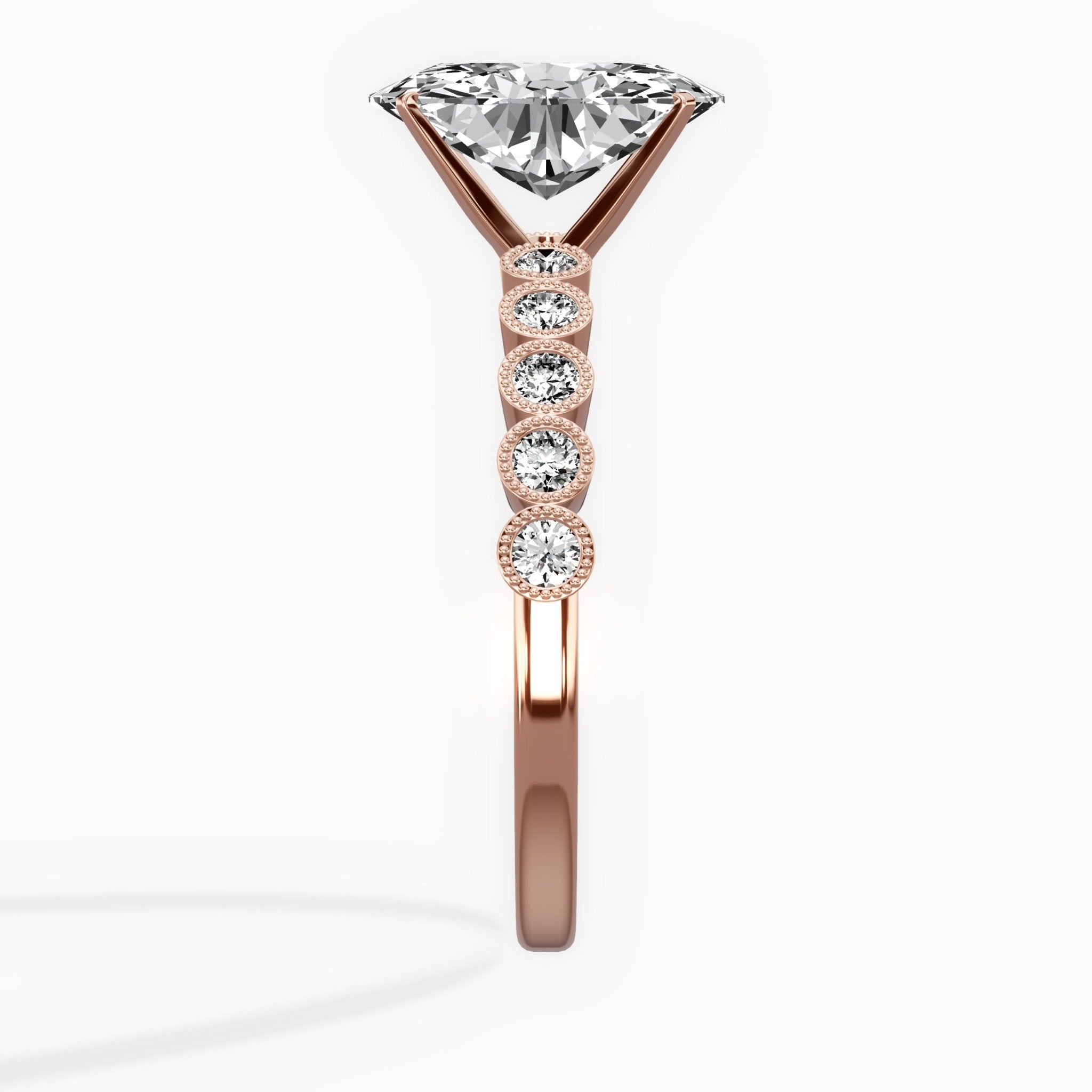 Bezel Vintage Style Engagement Ring - The Better Diamonds