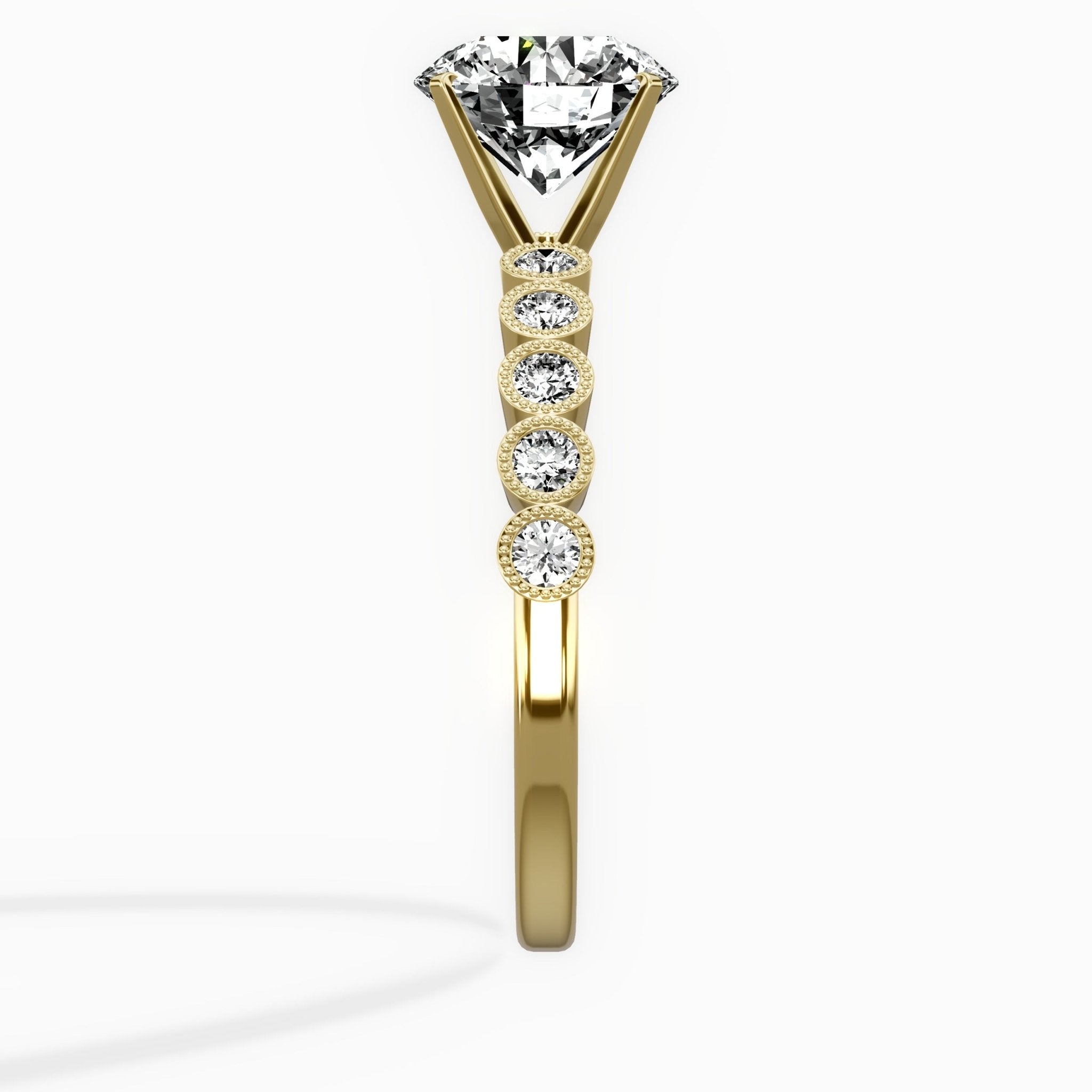 Bezel Vintage Style Engagement Ring - The Better Diamonds