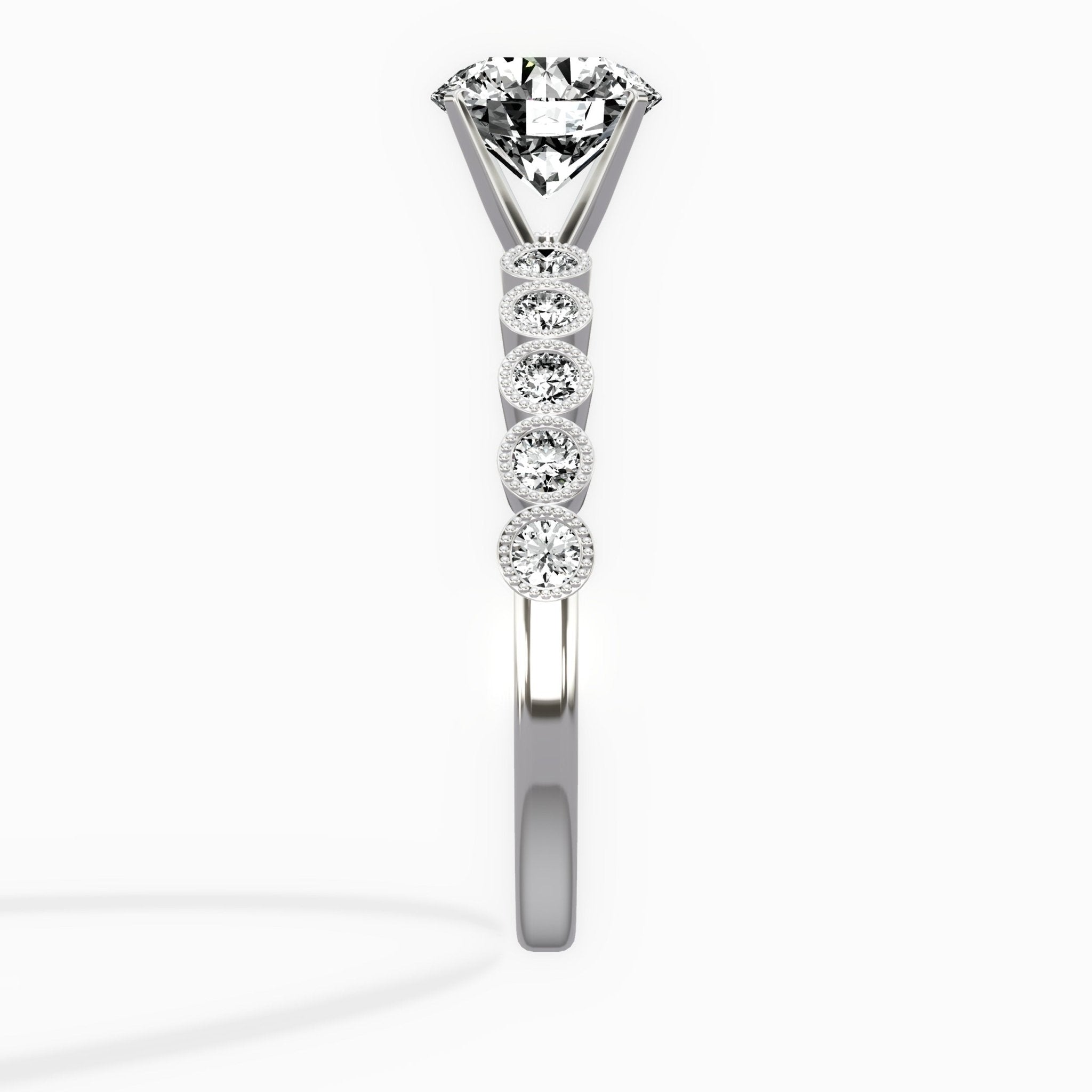 Bezel Vintage Style Engagement Ring - The Better Diamonds