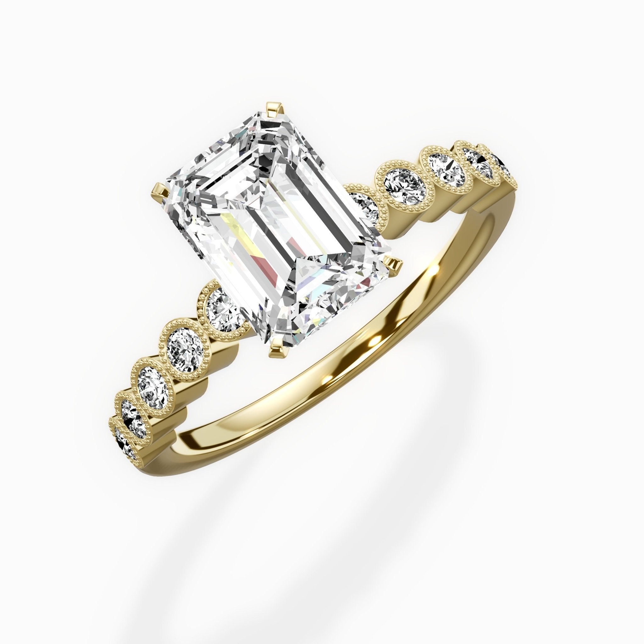Bezel Vintage Style Engagement Ring - The Better Diamonds