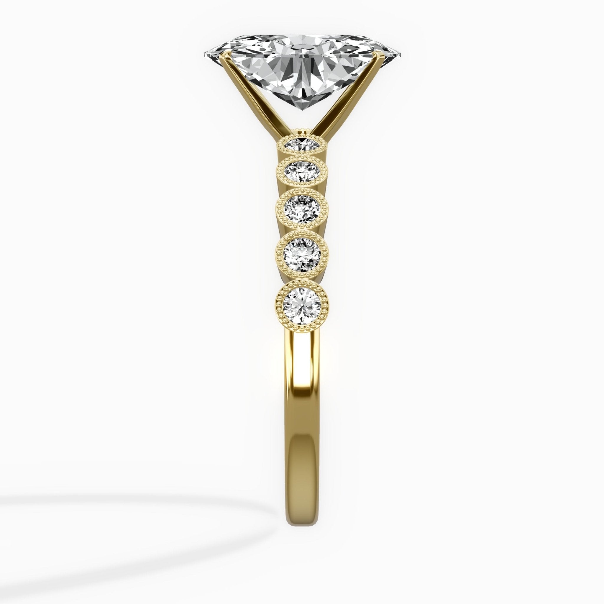 Bezel Vintage Style Engagement Ring - The Better Diamonds