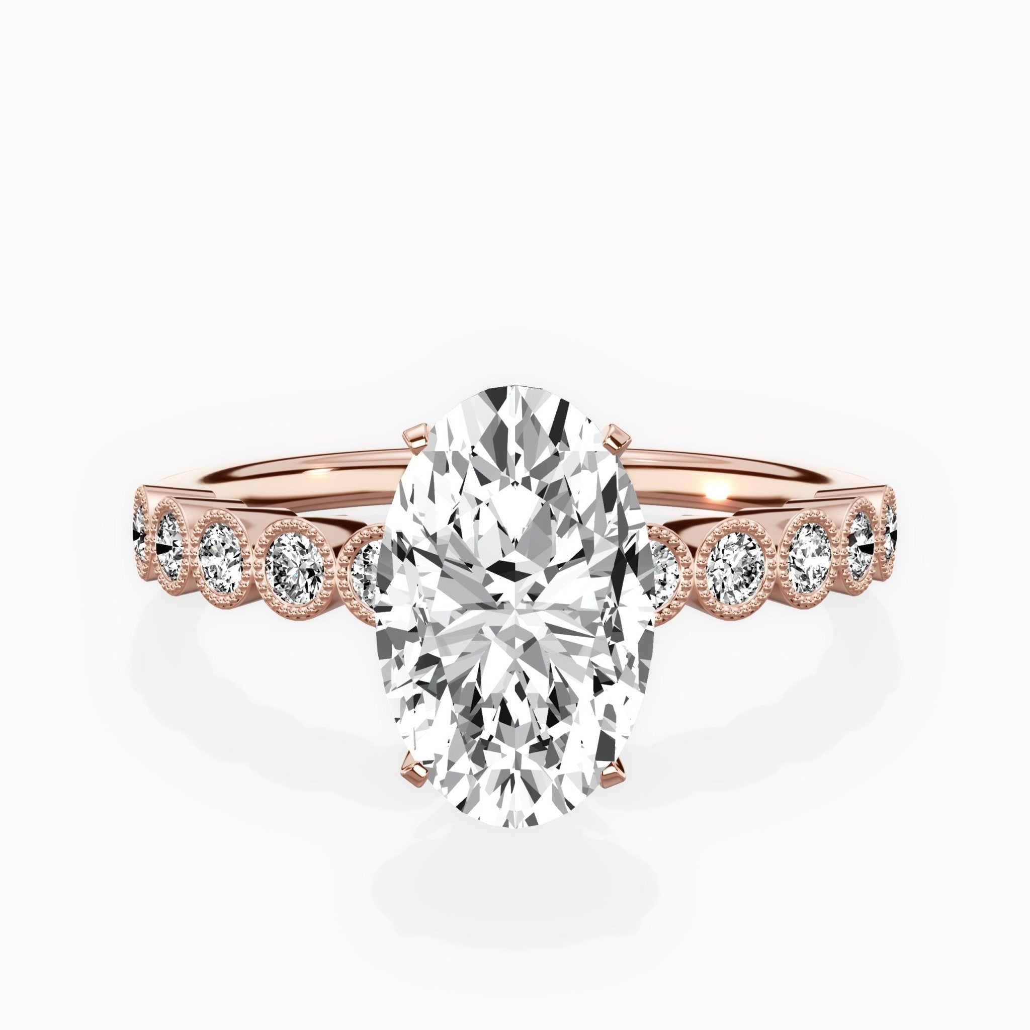 Bezel Vintage Style Engagement Ring - The Better Diamonds