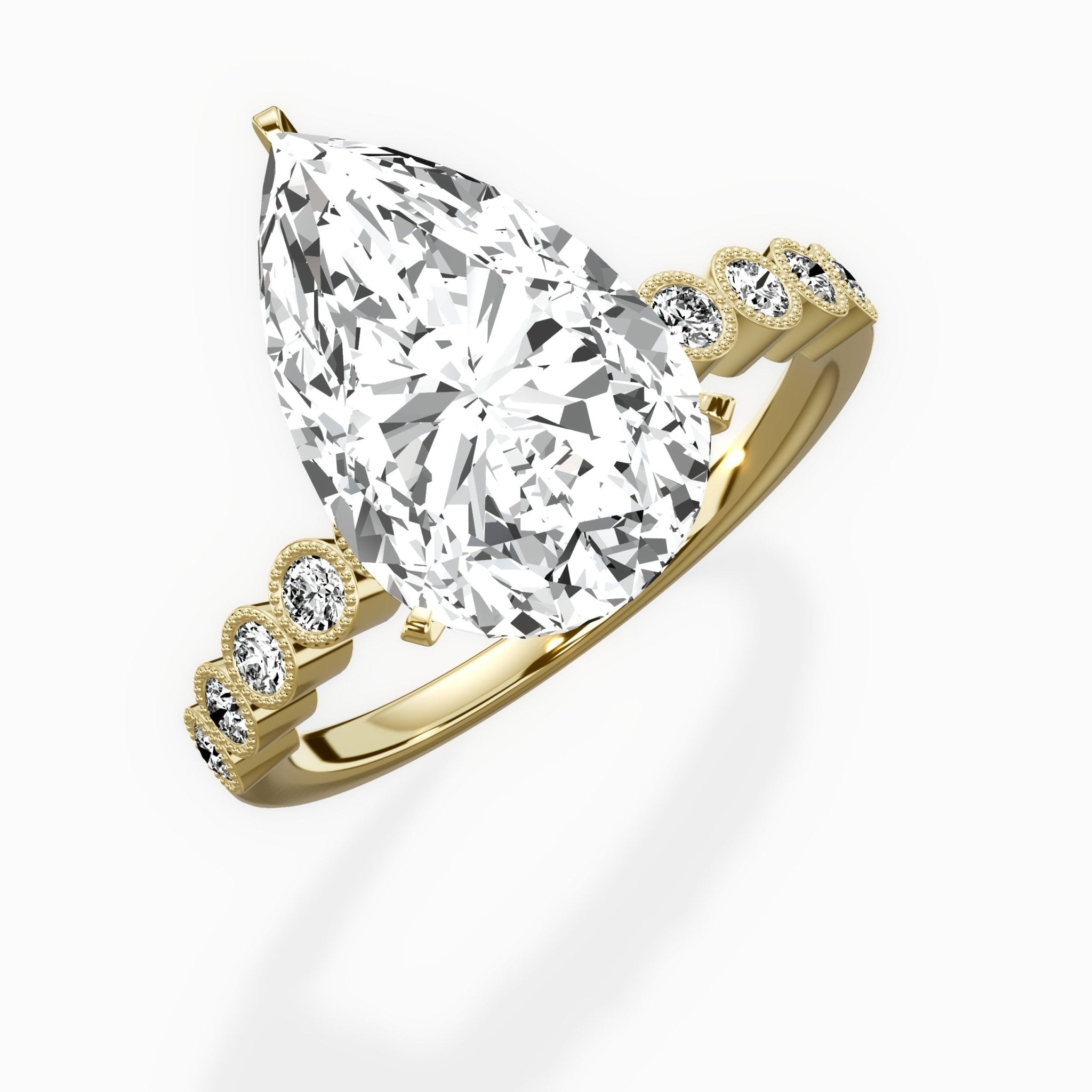 Bezel Vintage Style Engagement Ring - The Better Diamonds
