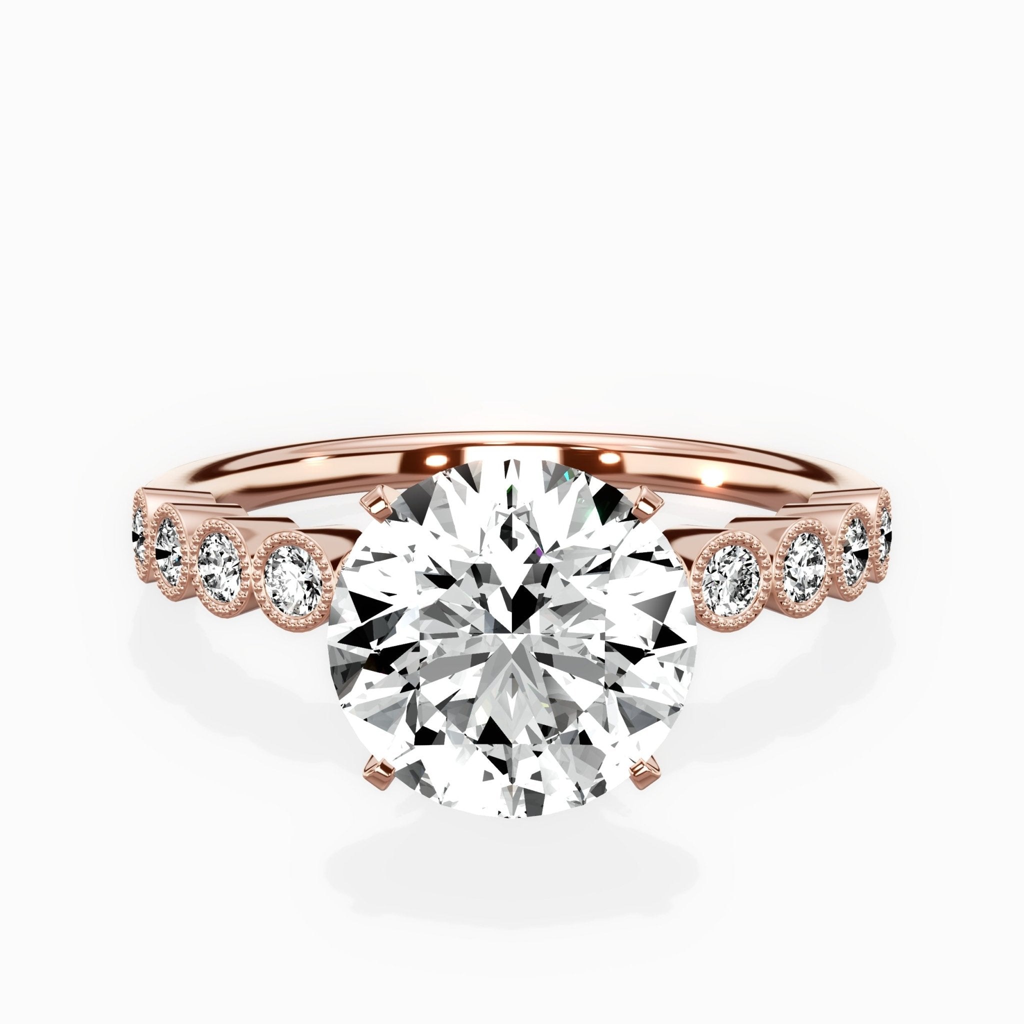 Bezel Vintage Style Engagement Ring - The Better Diamonds