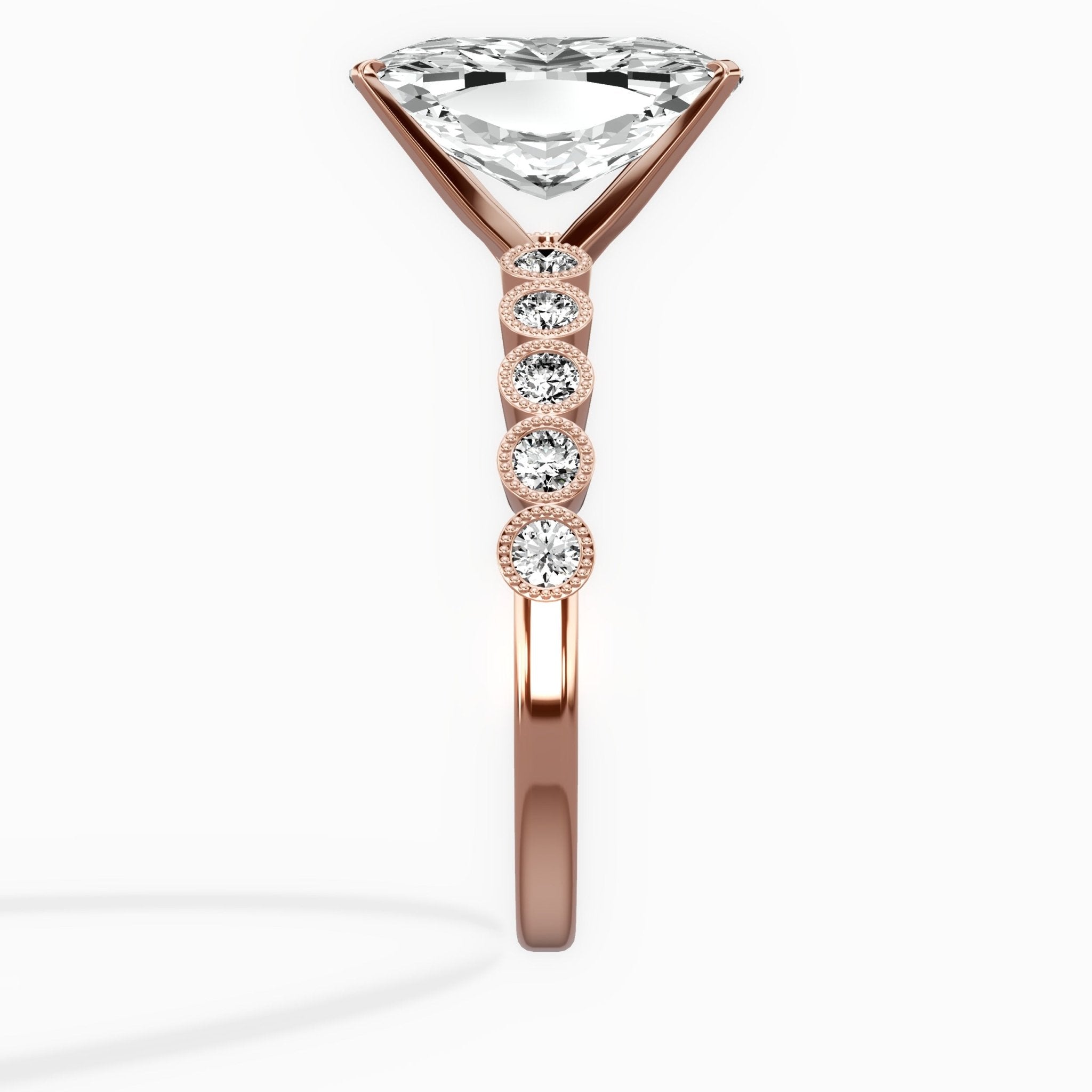 Bezel Vintage Style Engagement Ring - The Better Diamonds