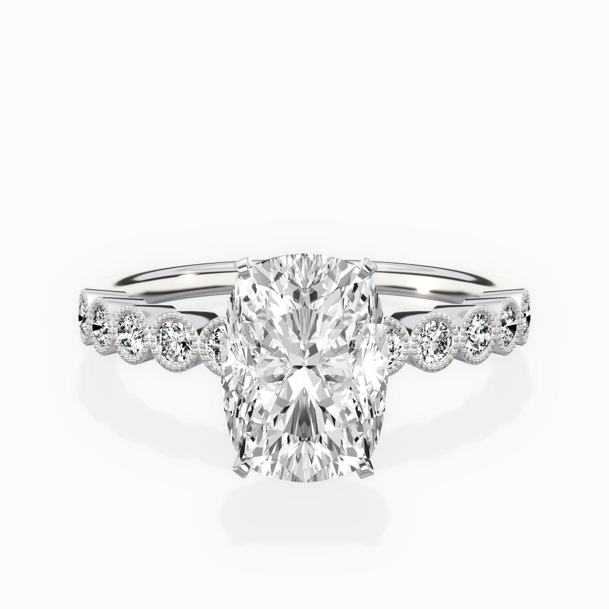 Bezel Vintage Style Engagement Ring - The Better Diamonds