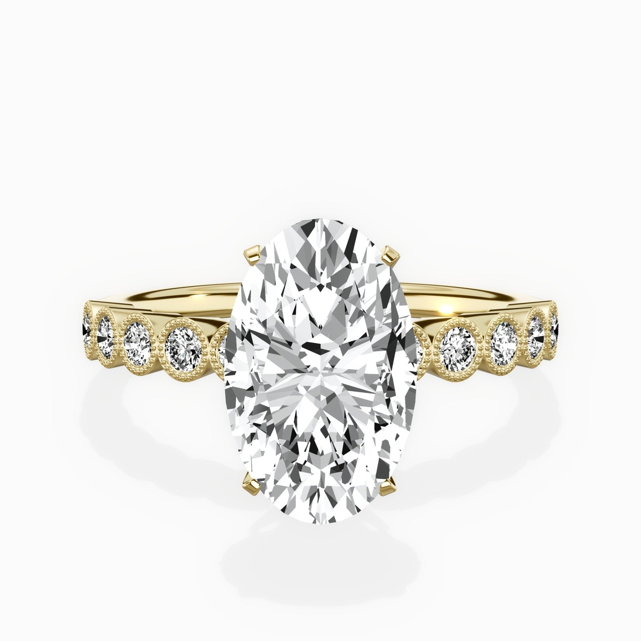 Bezel Vintage Style Engagement Ring - The Better Diamonds