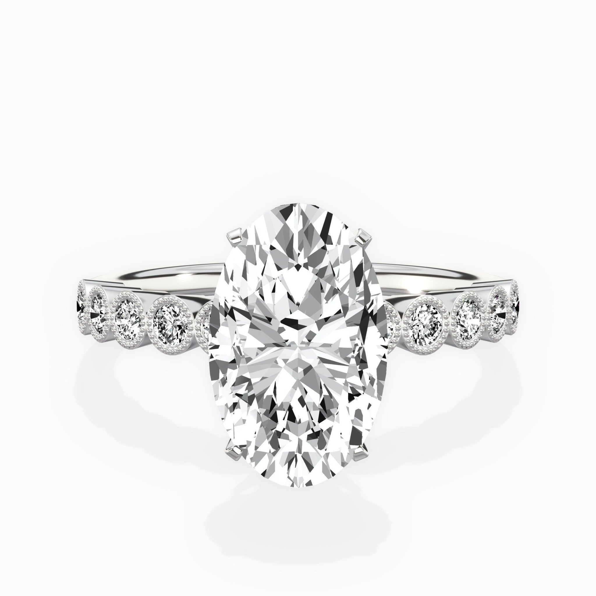Bezel Vintage Style Engagement Ring - The Better Diamonds