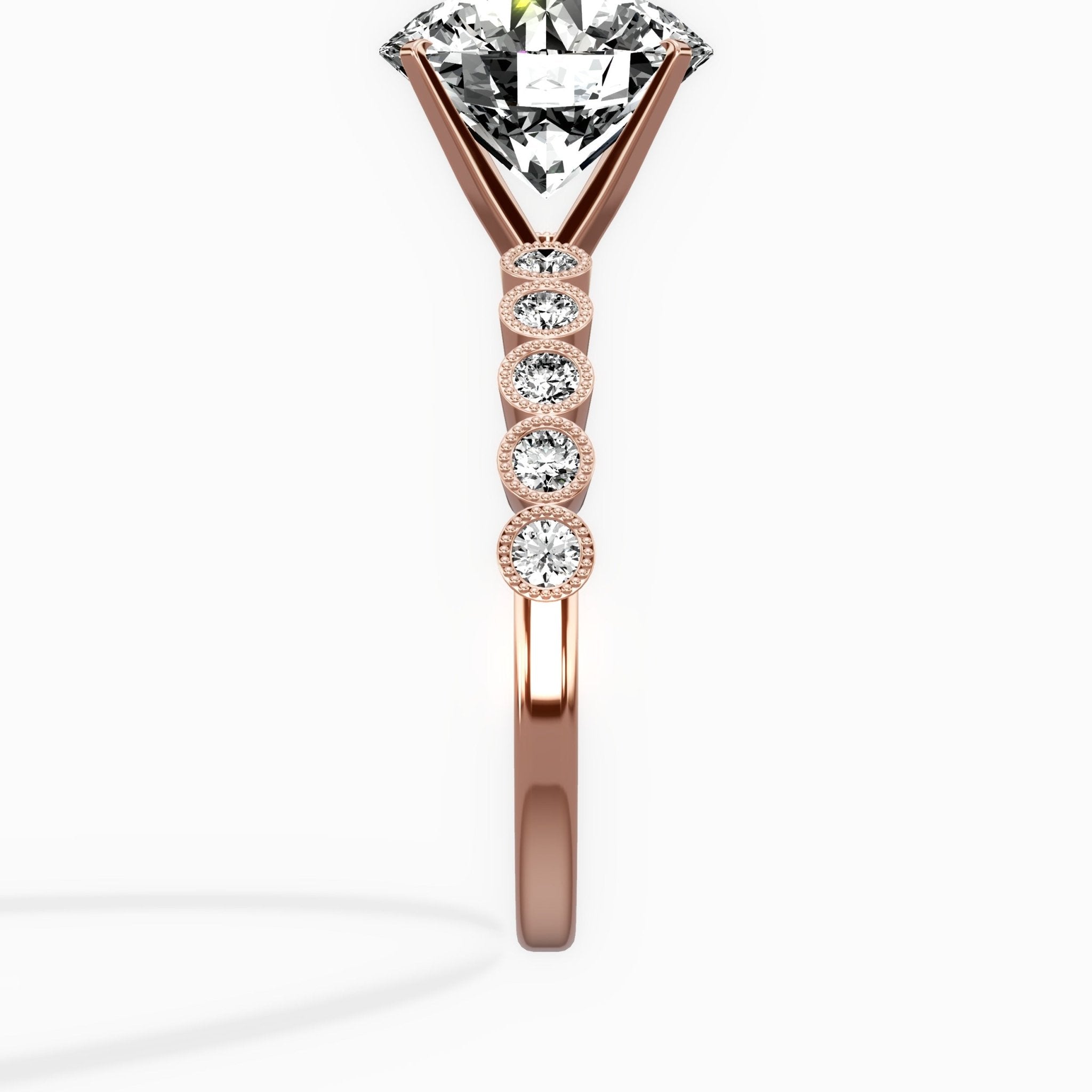 Bezel Vintage Style Engagement Ring - The Better Diamonds