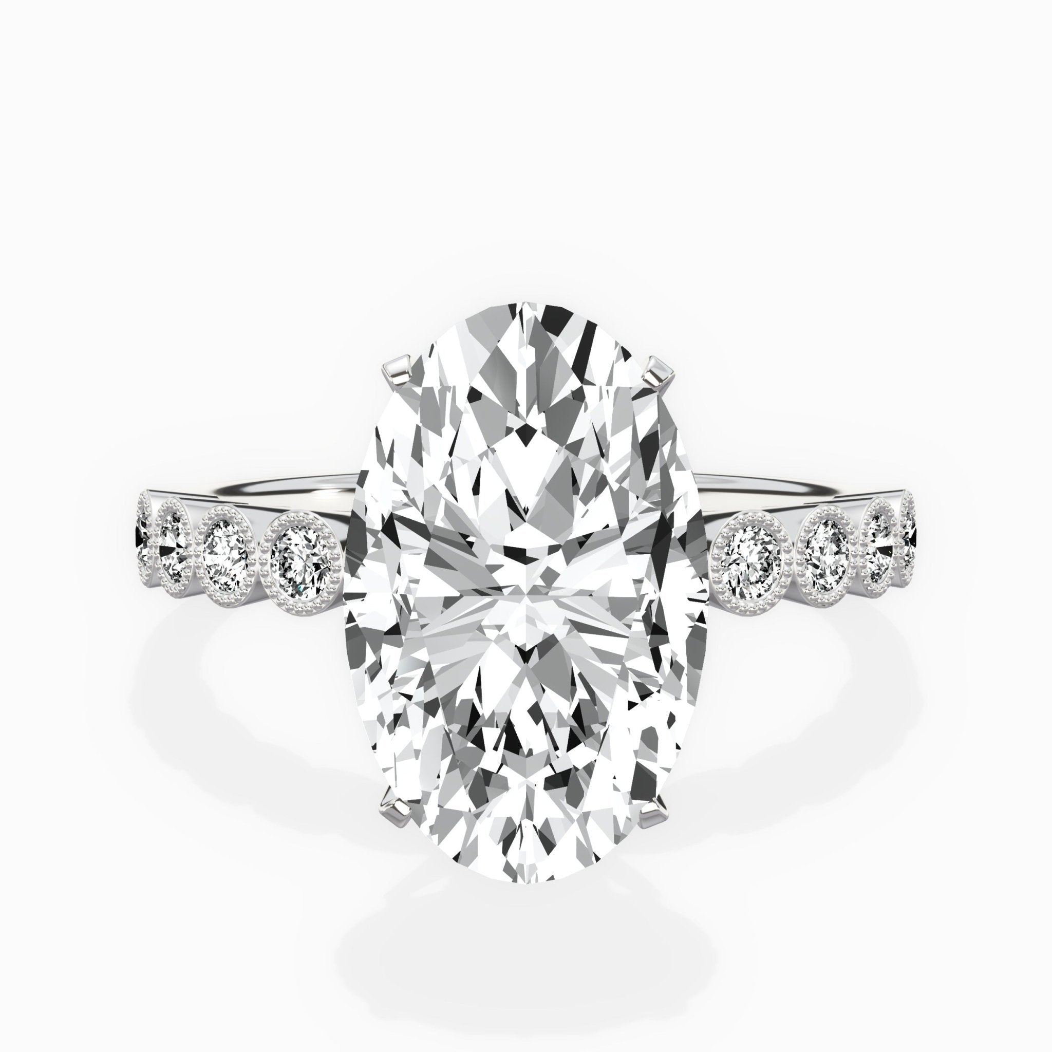Bezel Vintage Style Engagement Ring - The Better Diamonds