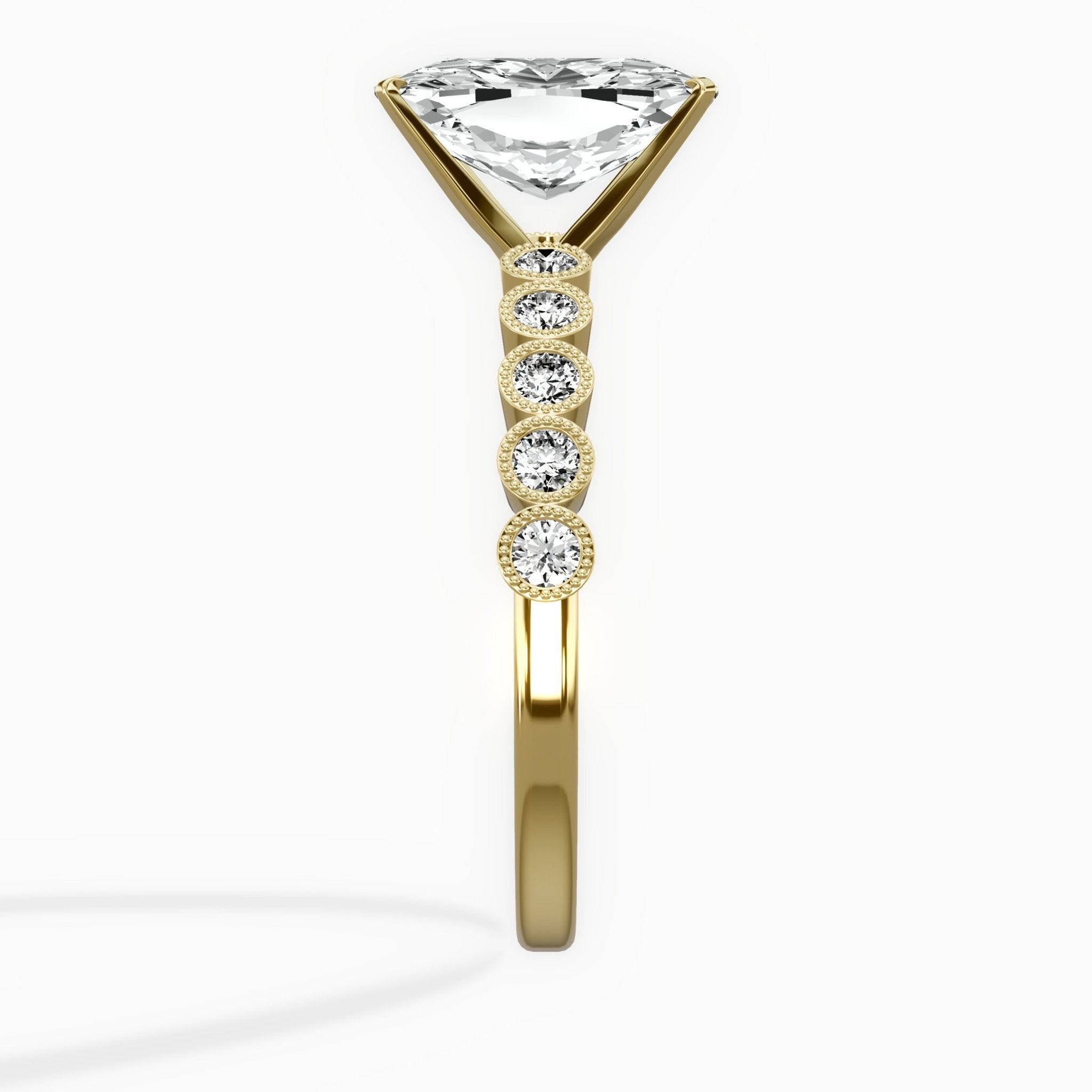 Bezel Vintage Style Engagement Ring - The Better Diamonds